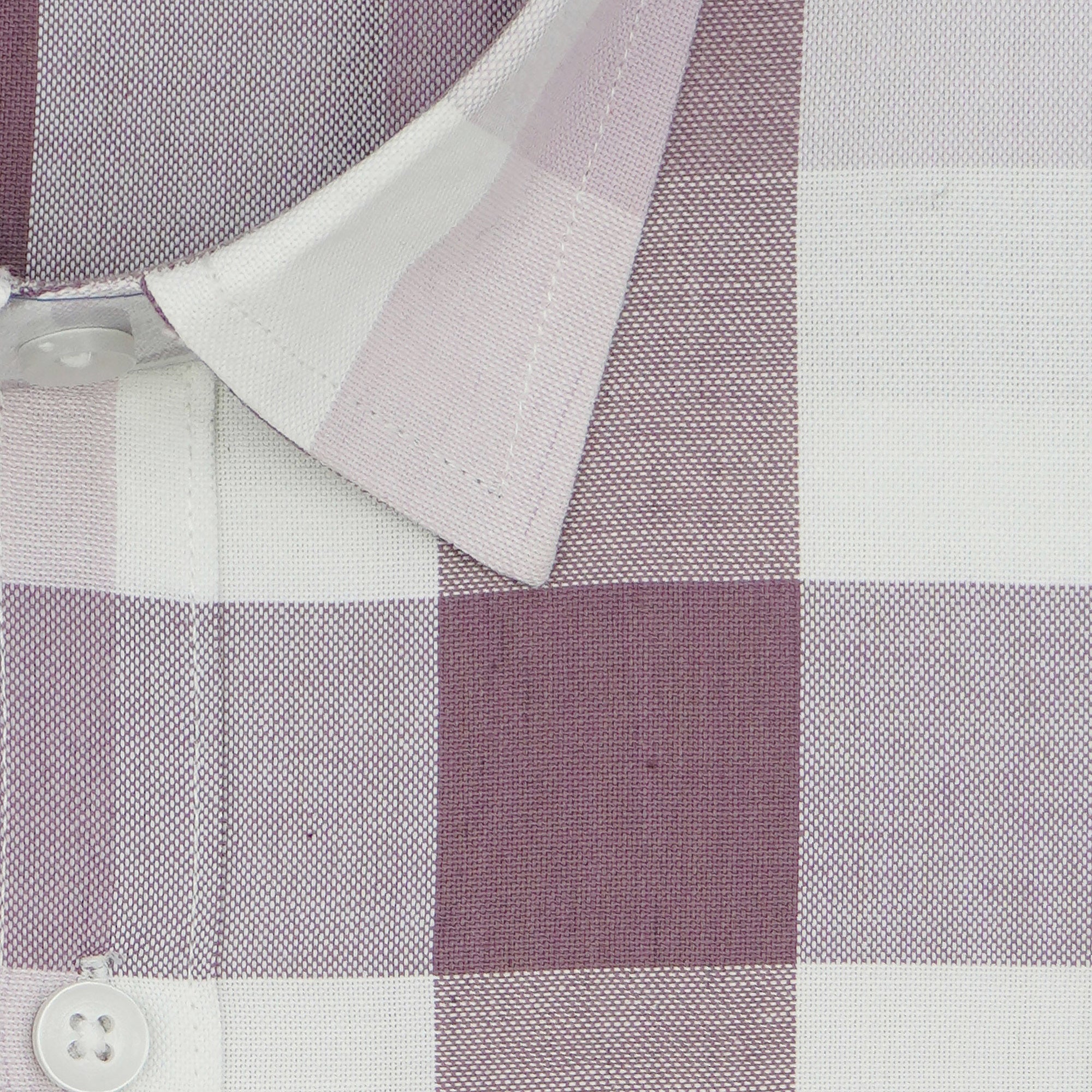 Men's 100% Cotton Checkered Half Sleeves Shirt (Purple)