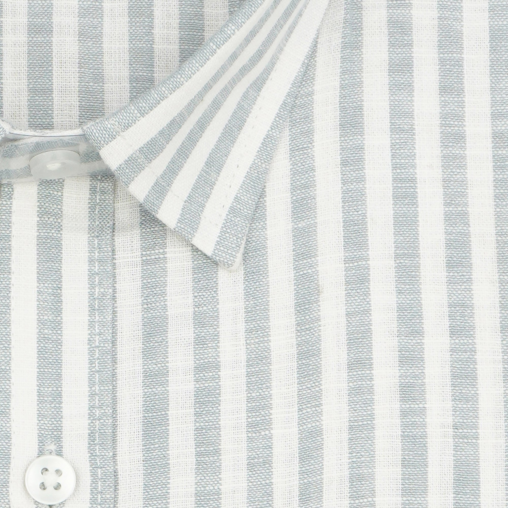 Men's Cotton Linen Striped Half Sleeves Shirt (Grey)