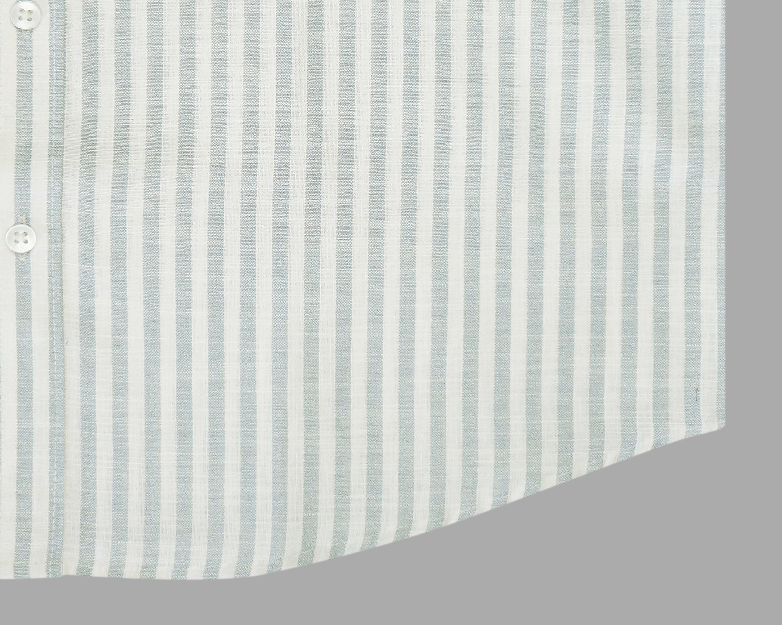 Men's Cotton Linen Striped Half Sleeves Shirt (Grey)