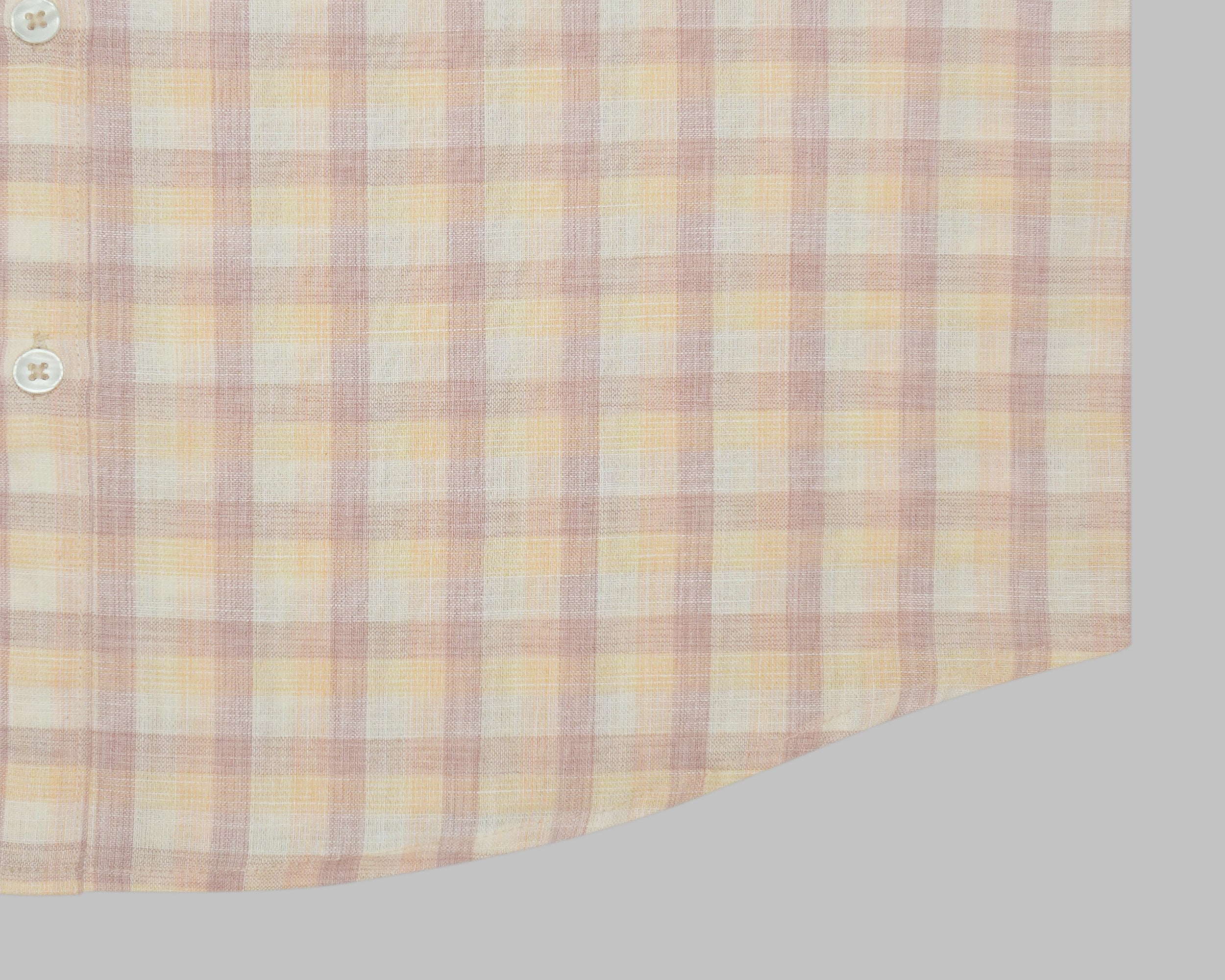 Men's Cotton Linen Checkered Half Sleeves Shirt (Orange)