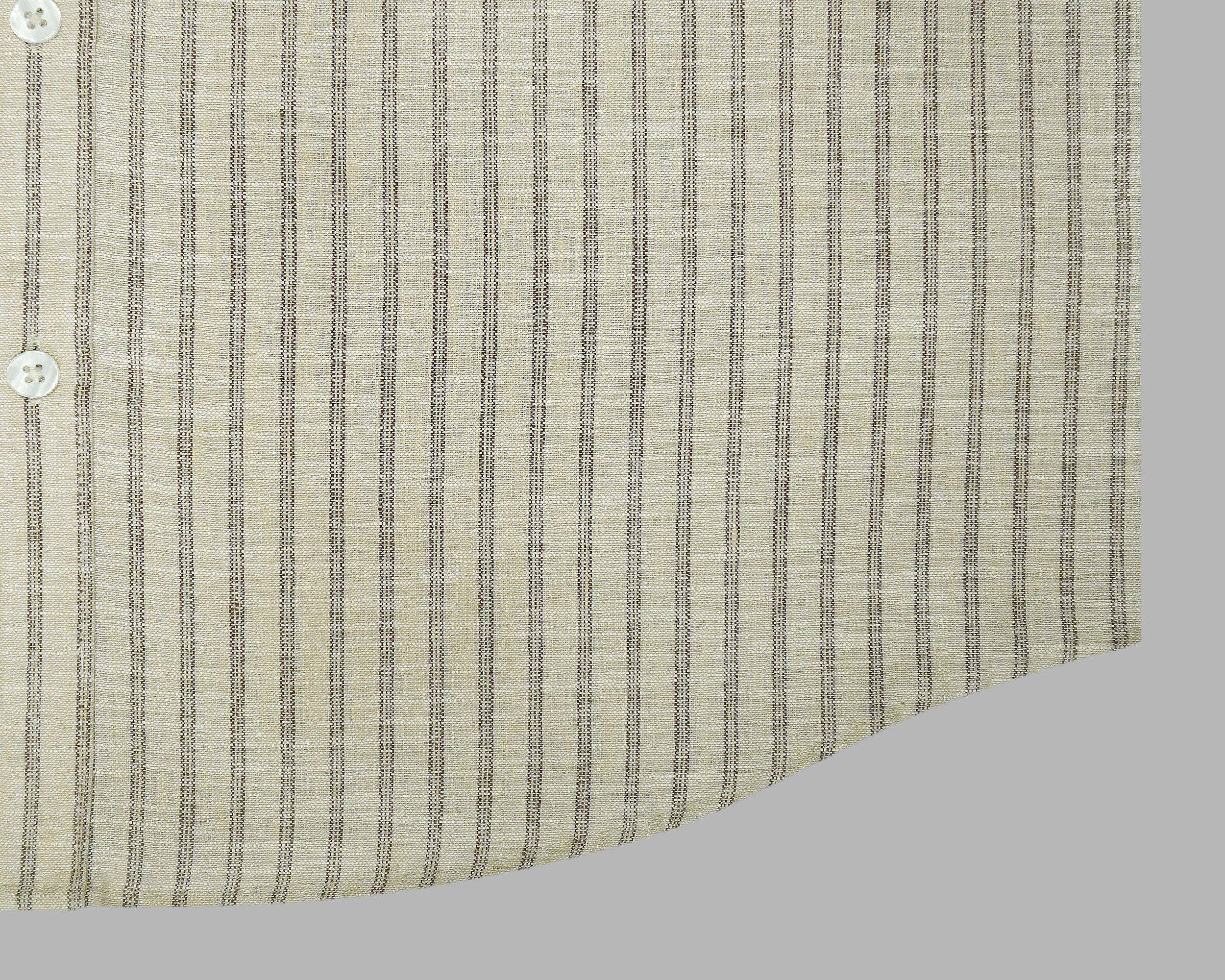 Men's 100% Cotton Striped Half Sleeves Shirt (Brown)