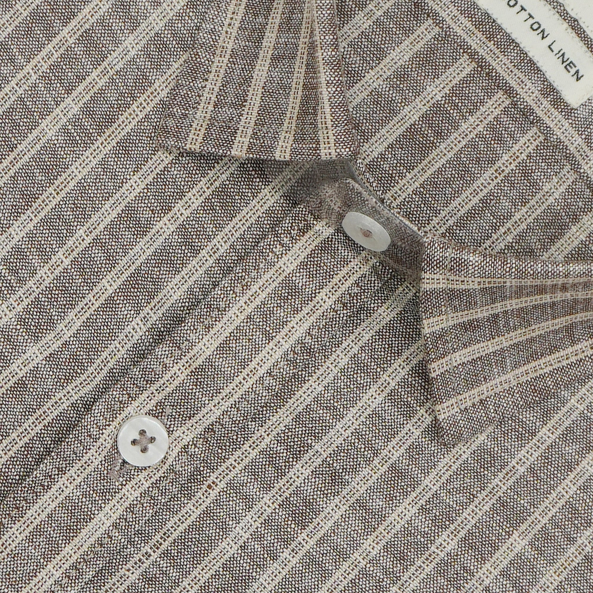 Men's 100% Cotton Striped Half Sleeves Shirt (Coffee)