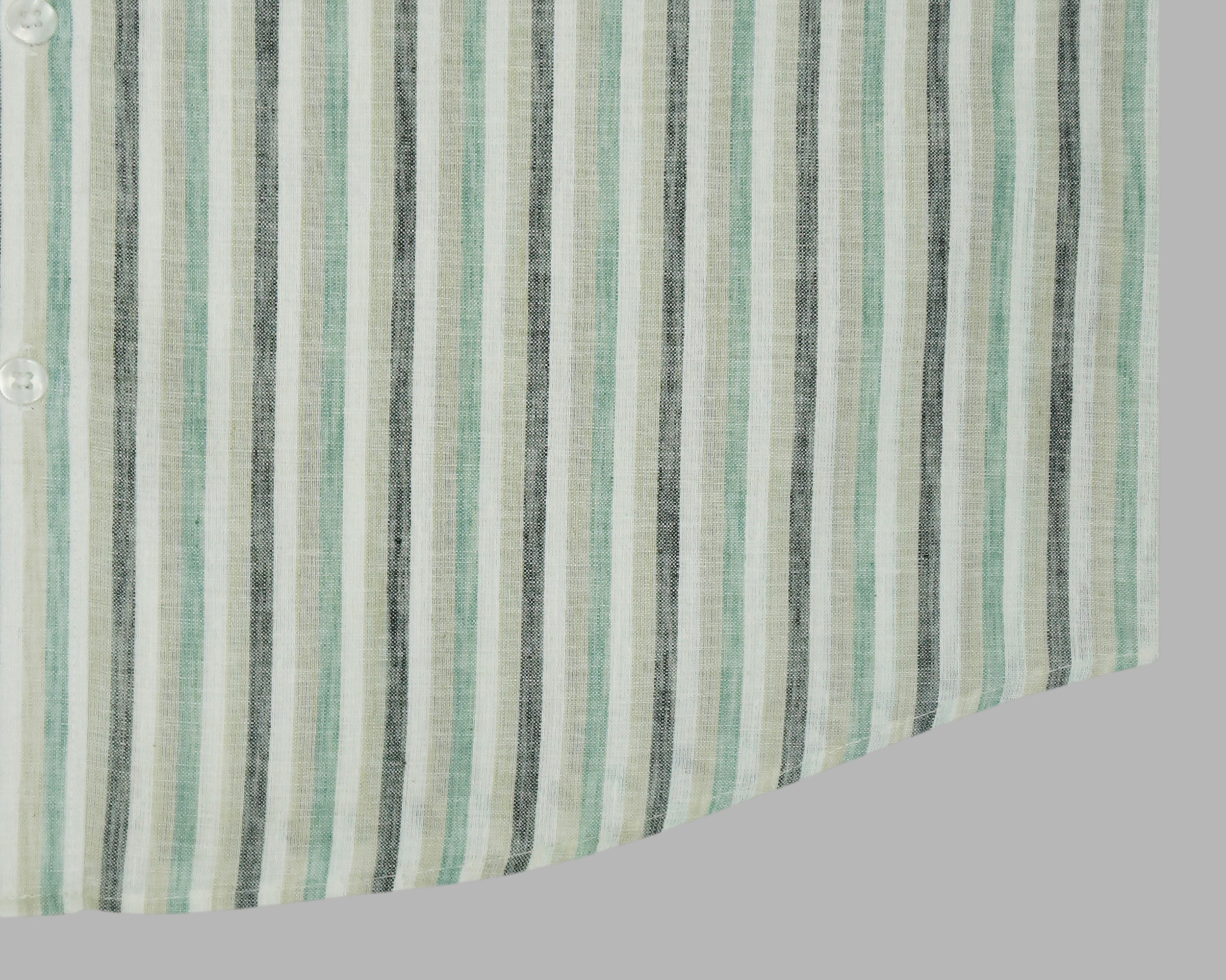 Men's 100% Cotton Striped Half Sleeves Shirt (Green)