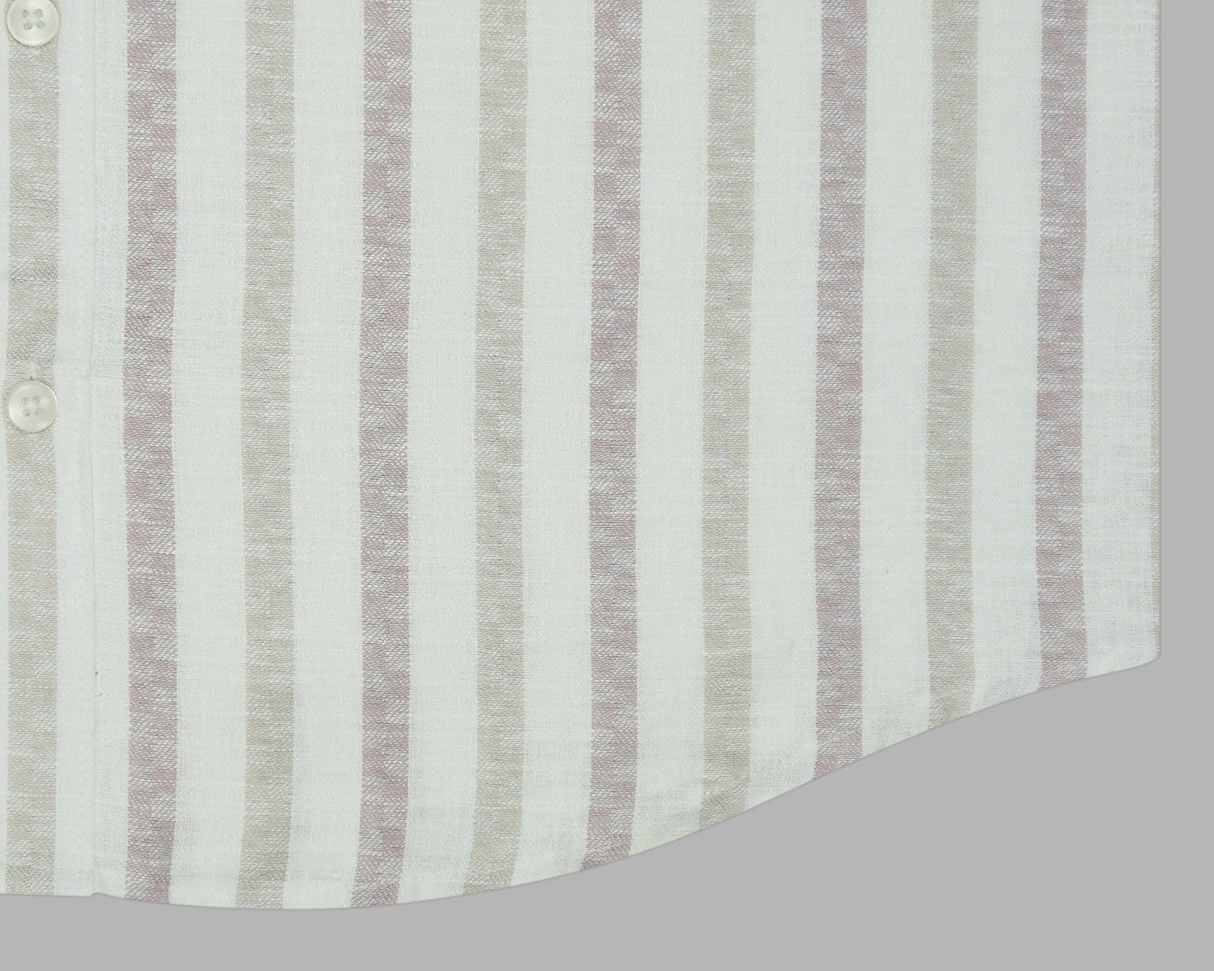 Men's Cotton Linen Striped Half Sleeves Shirt (Wine)