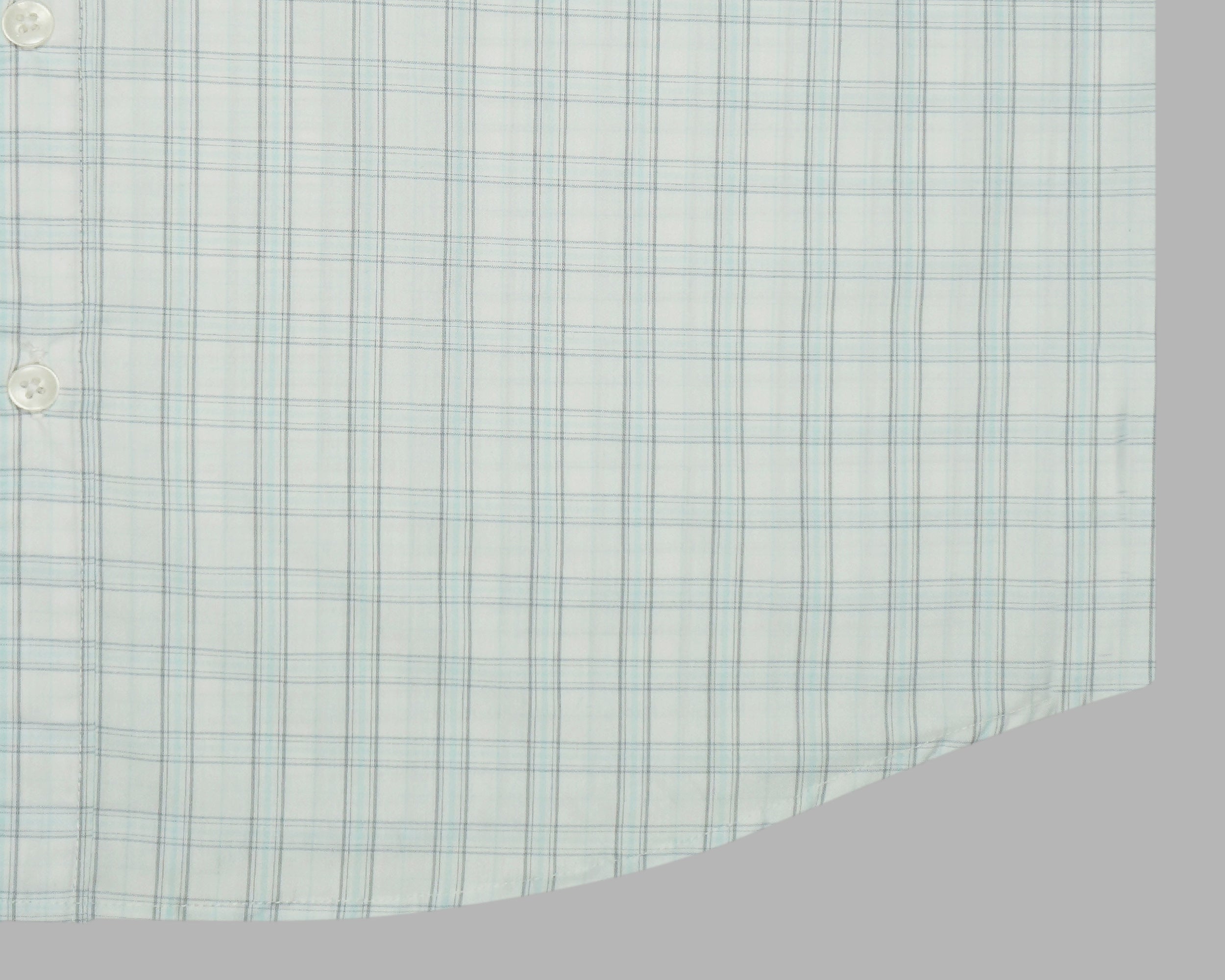 Men's 100% Cotton Checkered Half Sleeves Shirt (White)