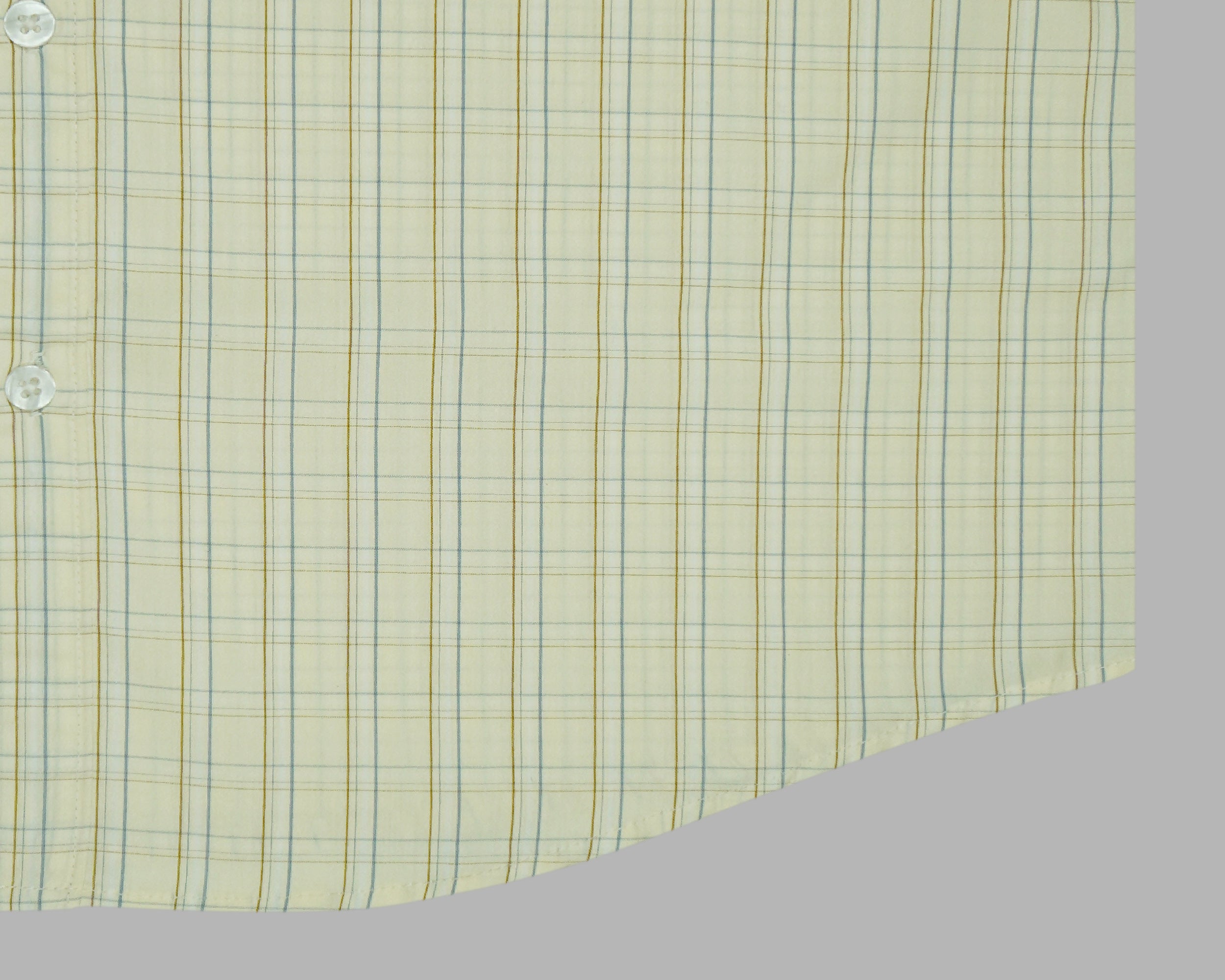 Men's 100% Cotton Checkered Half Sleeves Shirt (Yellow)