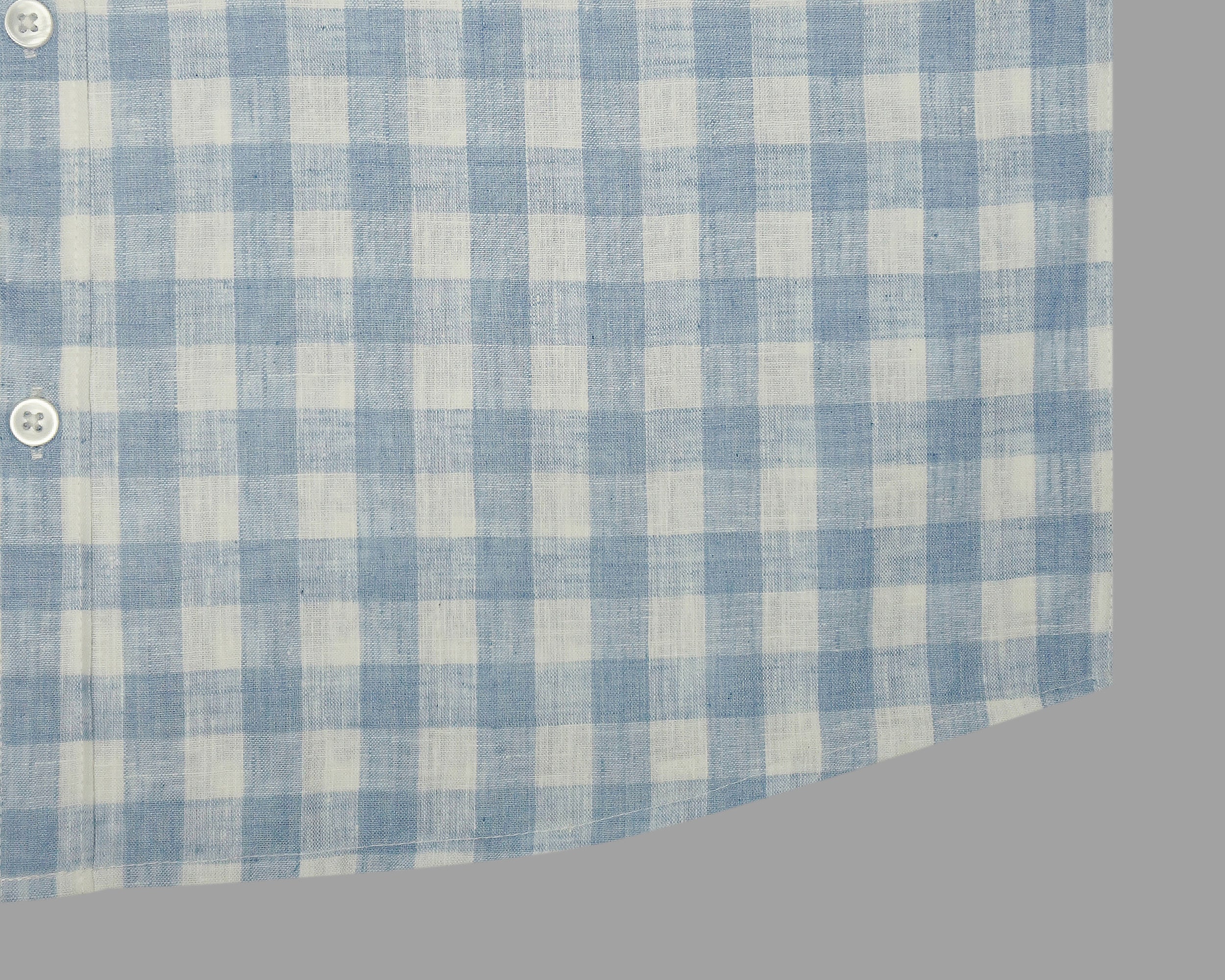 Men's Cotton Linen Checkered Half Sleeves Shirt (Blue)