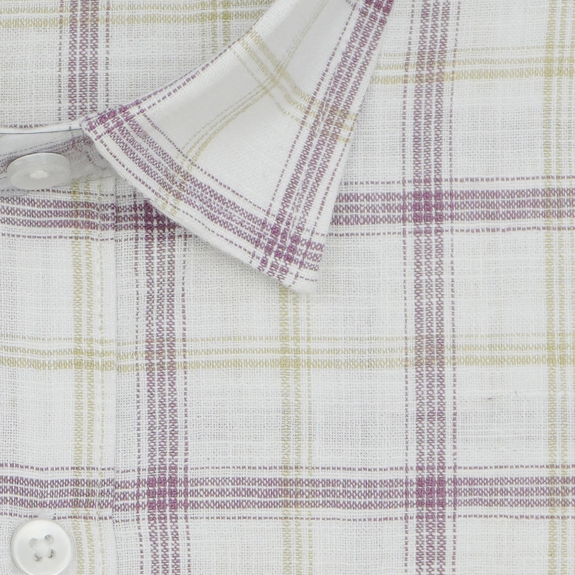 Men's Cotton Linen Checkered Half Sleeves Shirt (Wine)