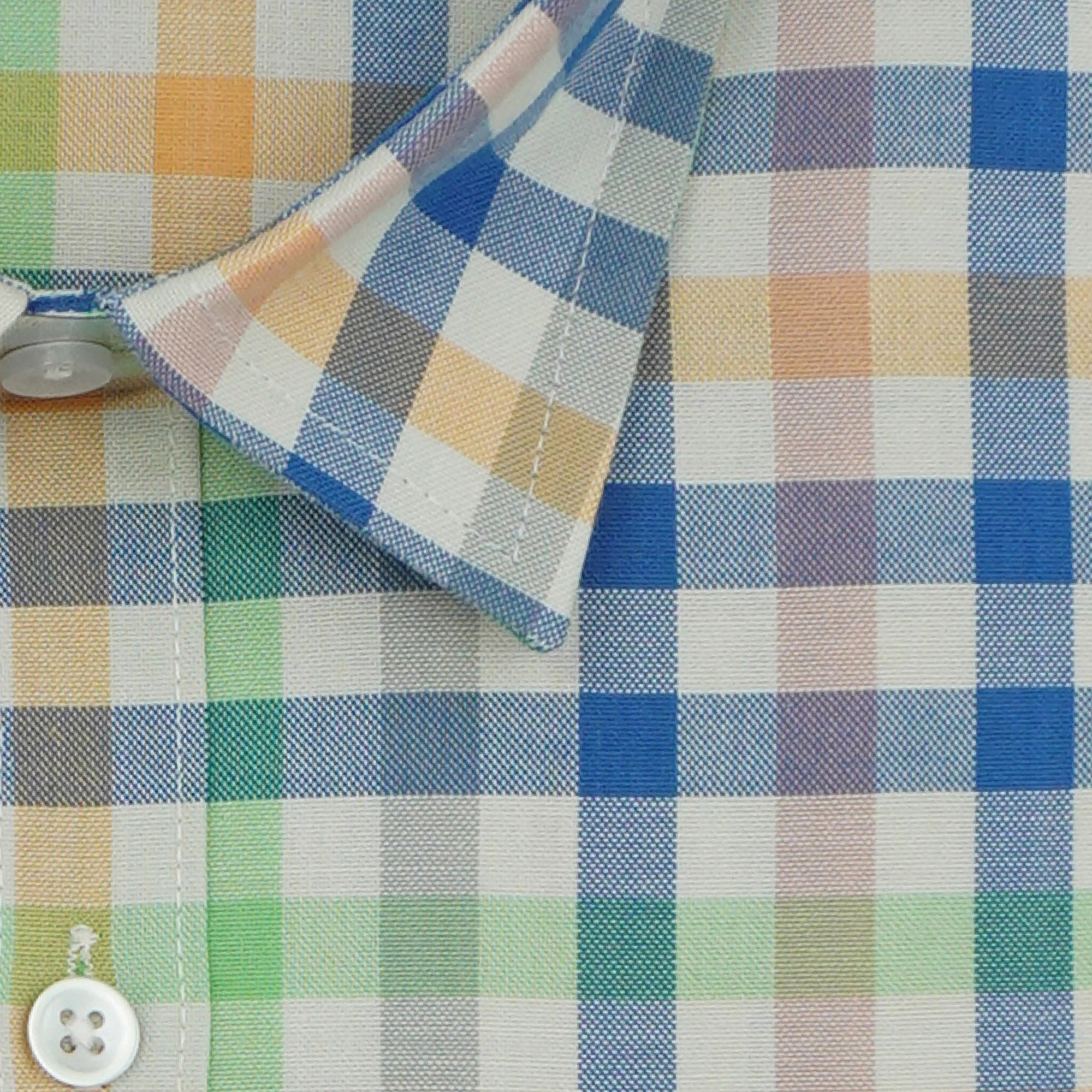Men's 100% Cotton Checkered Half Sleeves Shirts (Multicolor)