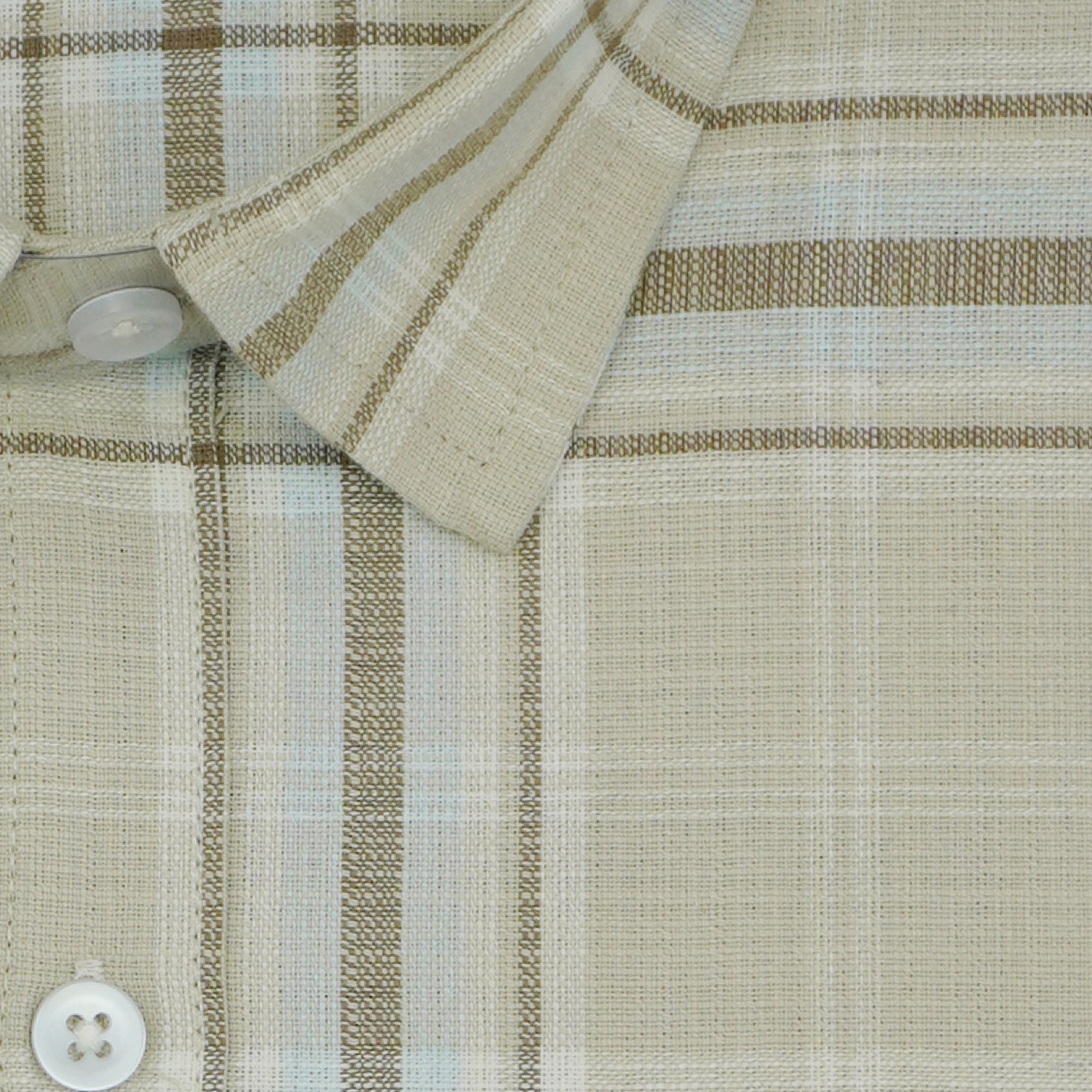 Men's 100% Cotton Checkered Half Sleeves Shirts (Brown)