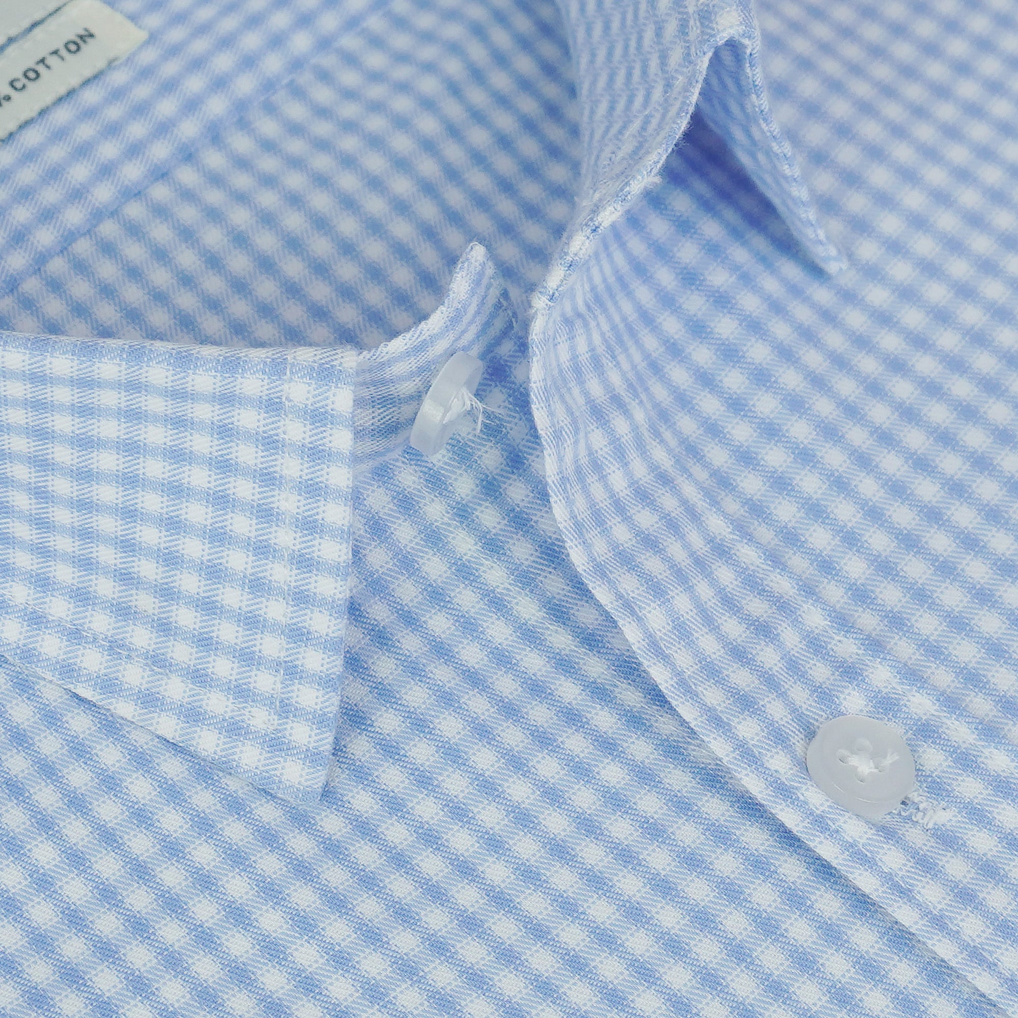 Men's 100% Cotton Checkered Half Sleeves Shirts (Blue)