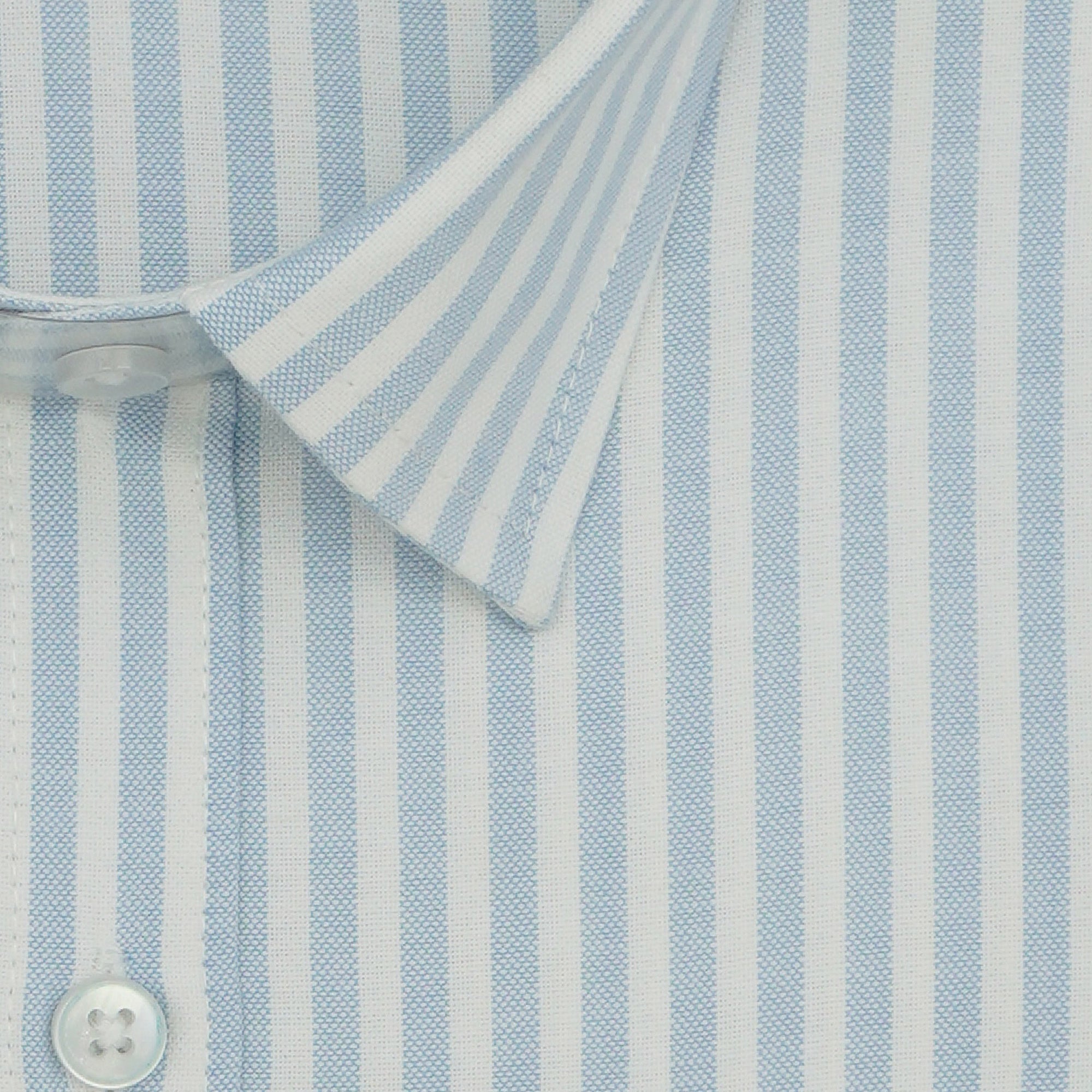 Men's 100% Cotton Striped Half Sleeves Shirts (Sky Blue)