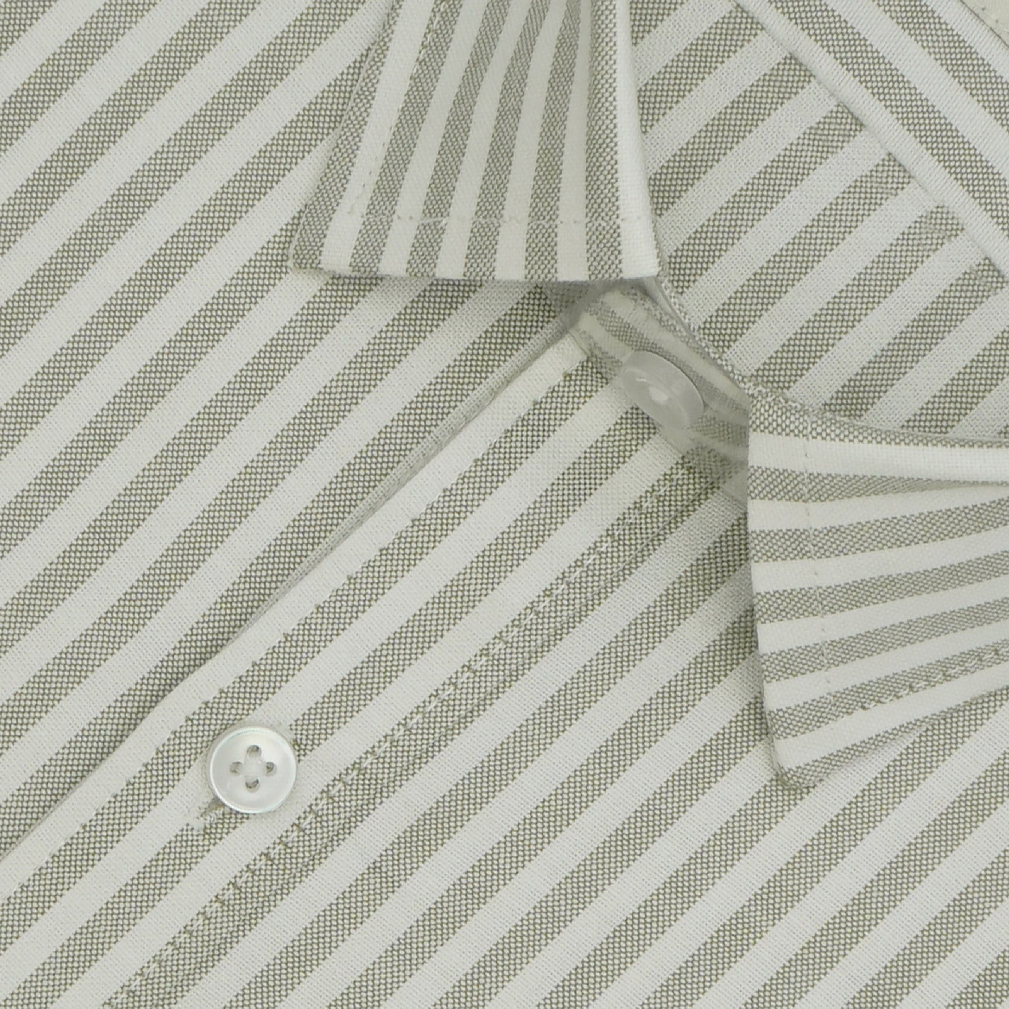 Men's 100% Cotton Striped Half Sleeves Shirts (Beige)