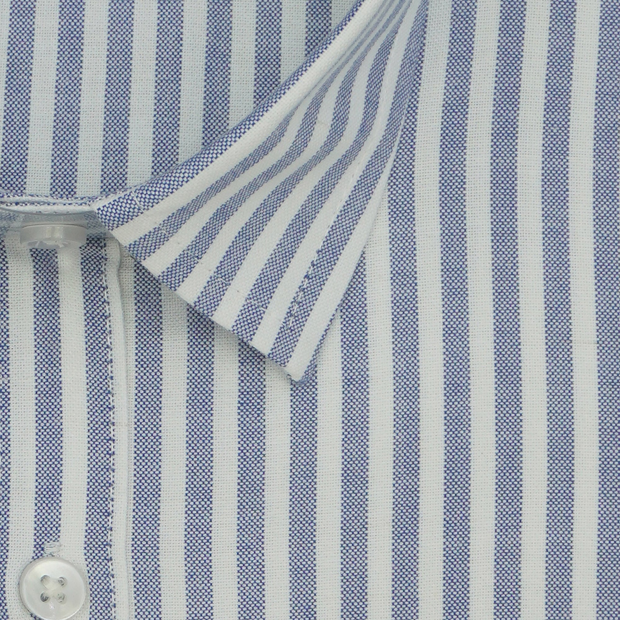 Men's 100% Cotton Striped Half Sleeves Shirts (Blue)