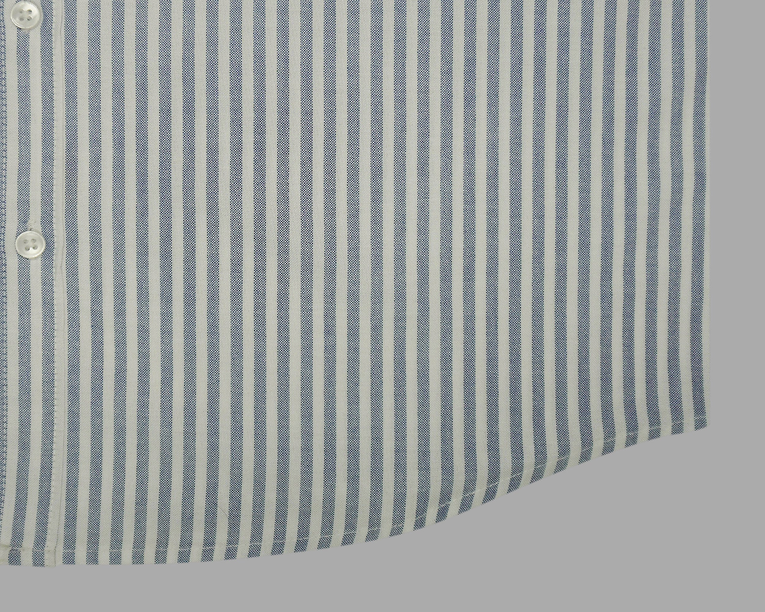 Men's 100% Cotton Striped Half Sleeves Shirts (Blue)