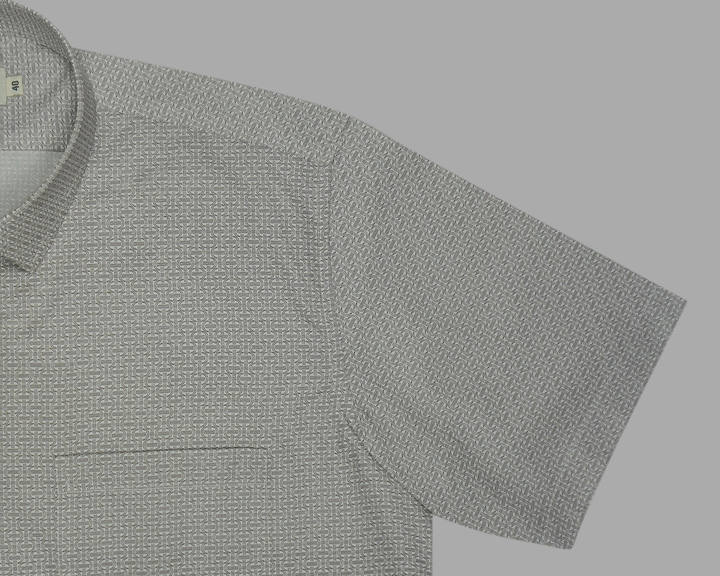 Men's 100% Cotton Printed Half Sleeves Shirts (Brown)