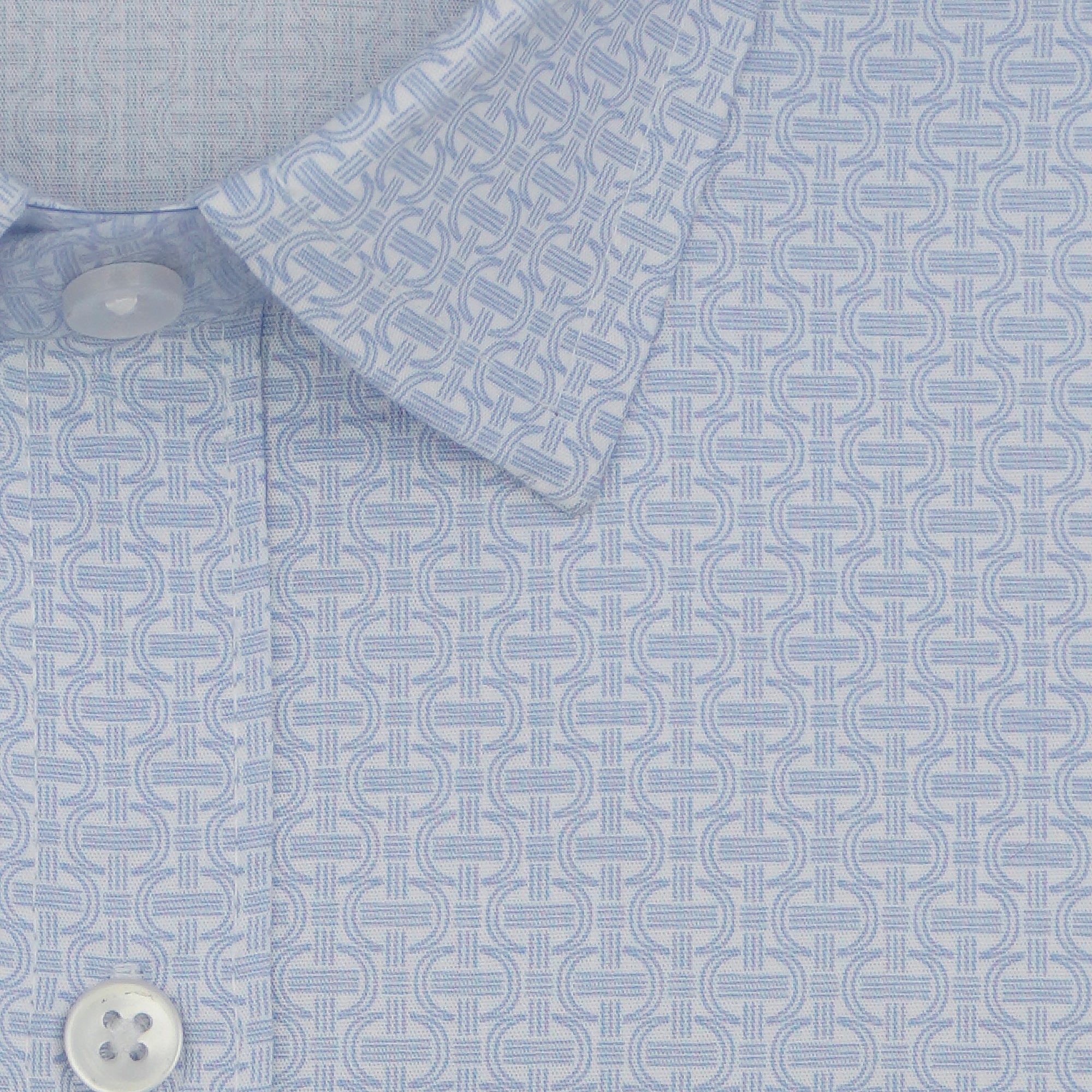 Men's 100% Cotton Printed Half Sleeves Shirts (Blue)
