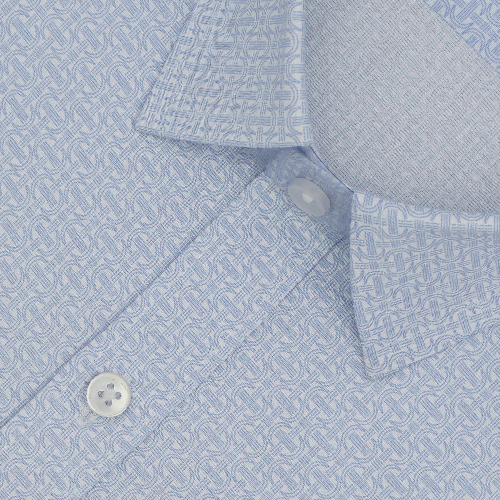 Men's 100% Cotton Printed Half Sleeves Shirts (Blue)