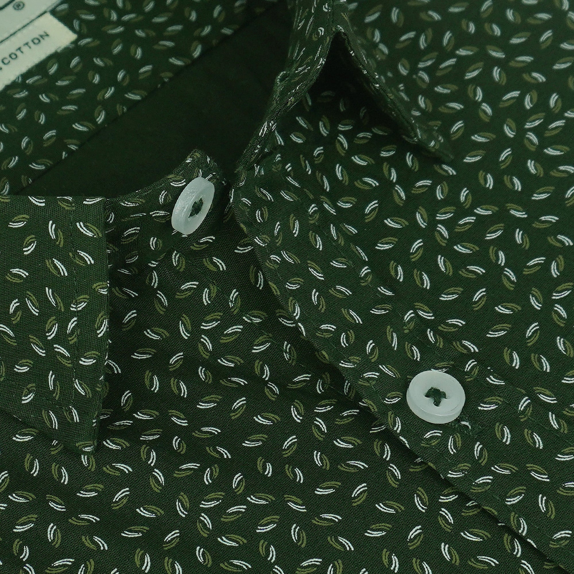 Men's 100% Cotton Printed Half Sleeves Shirts (Green)