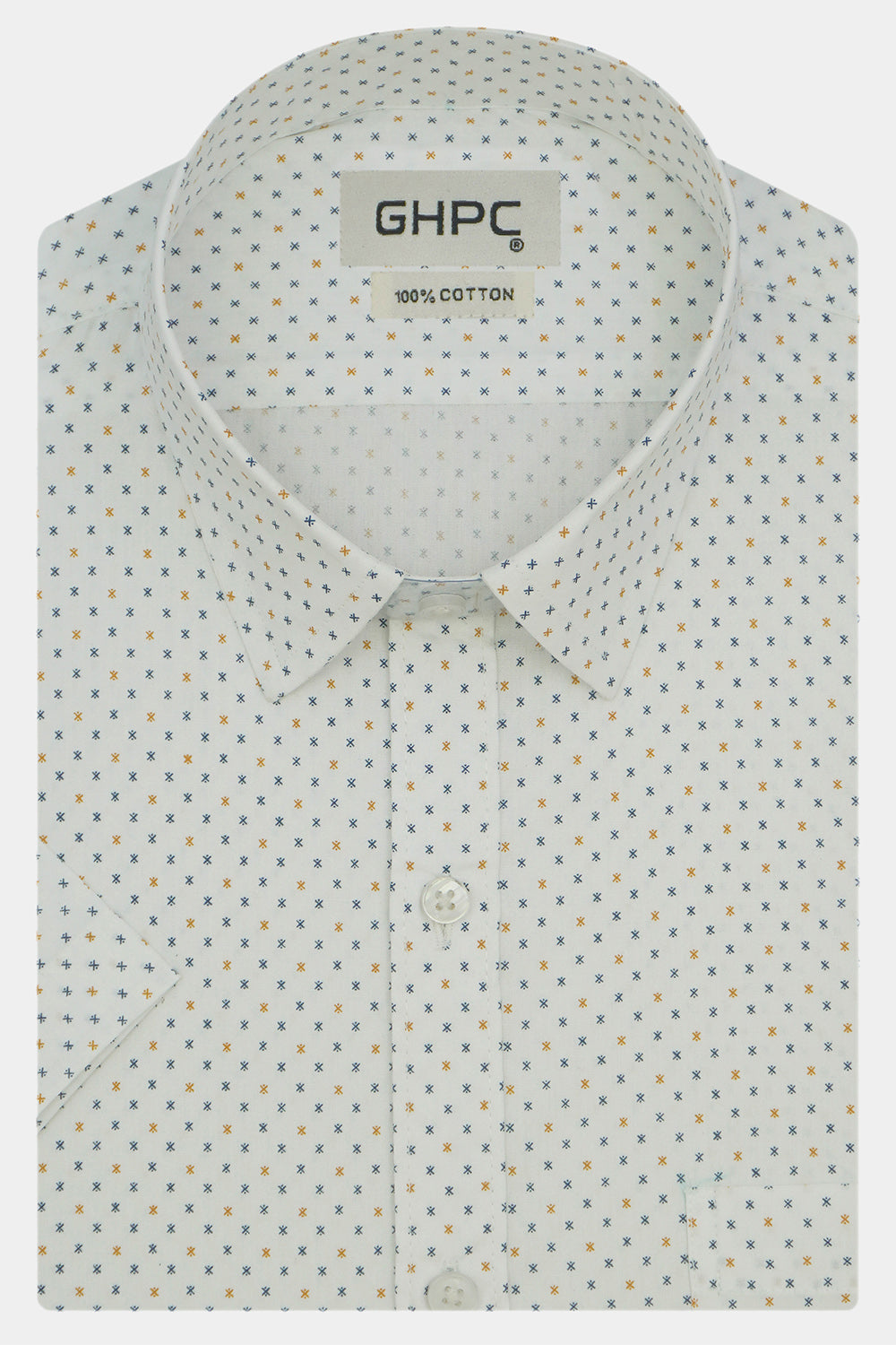 Men's 100% Cotton Printed Half Sleeves Shirts (Yellow)