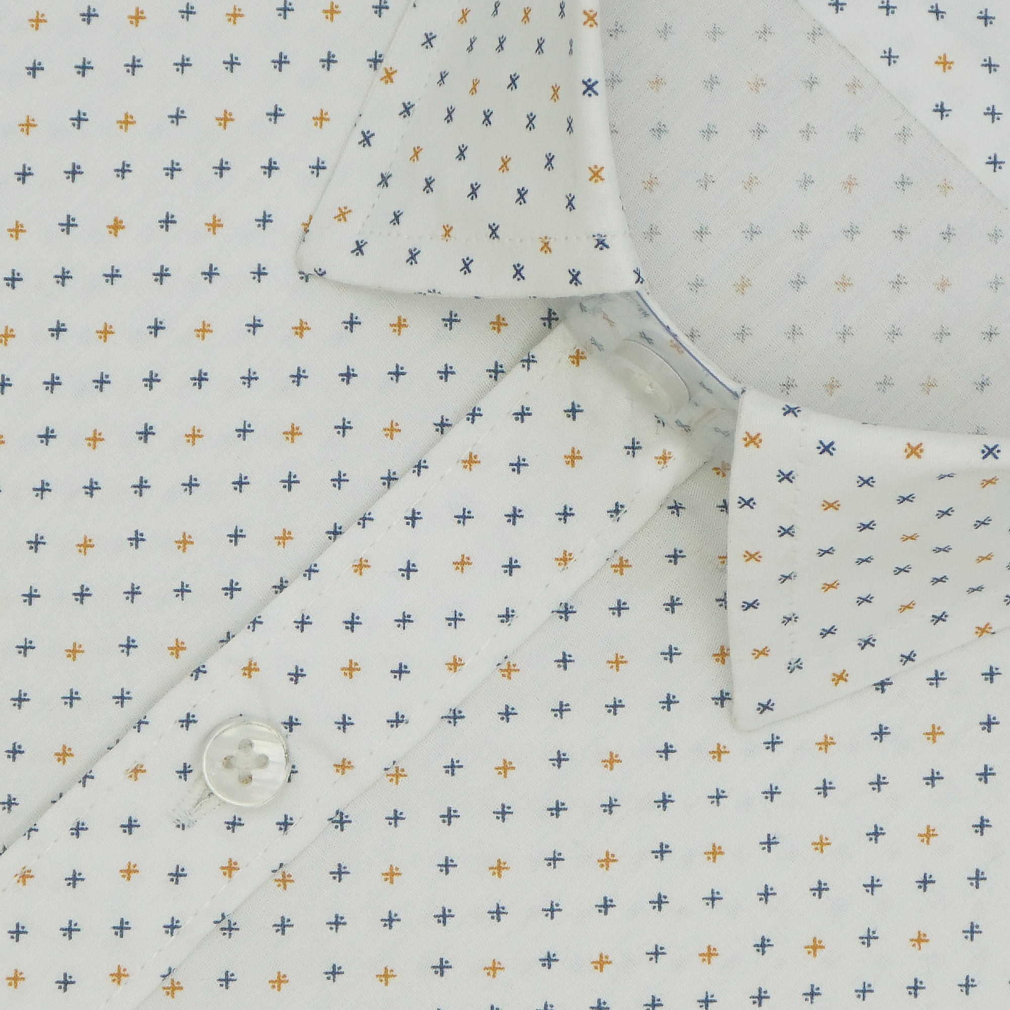 Men's 100% Cotton Printed Half Sleeves Shirts (Yellow)