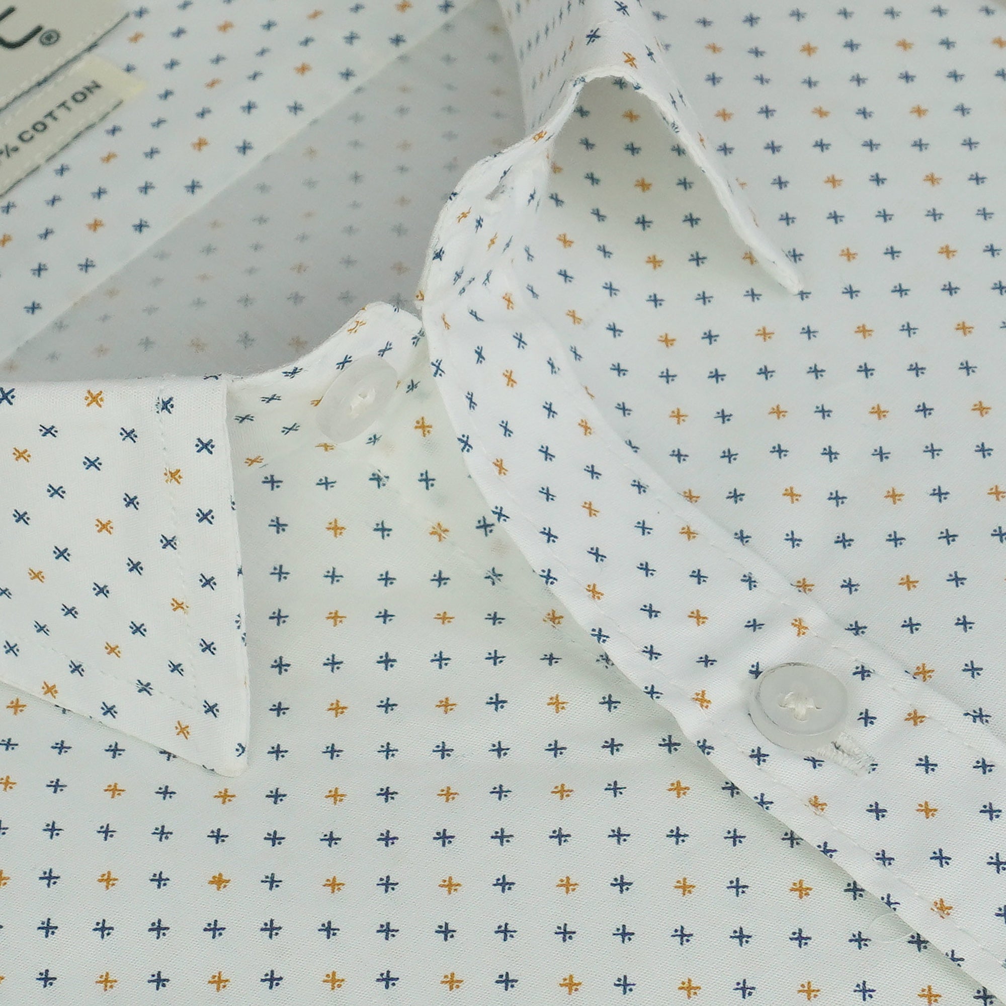 Men's 100% Cotton Printed Half Sleeves Shirts (Yellow)