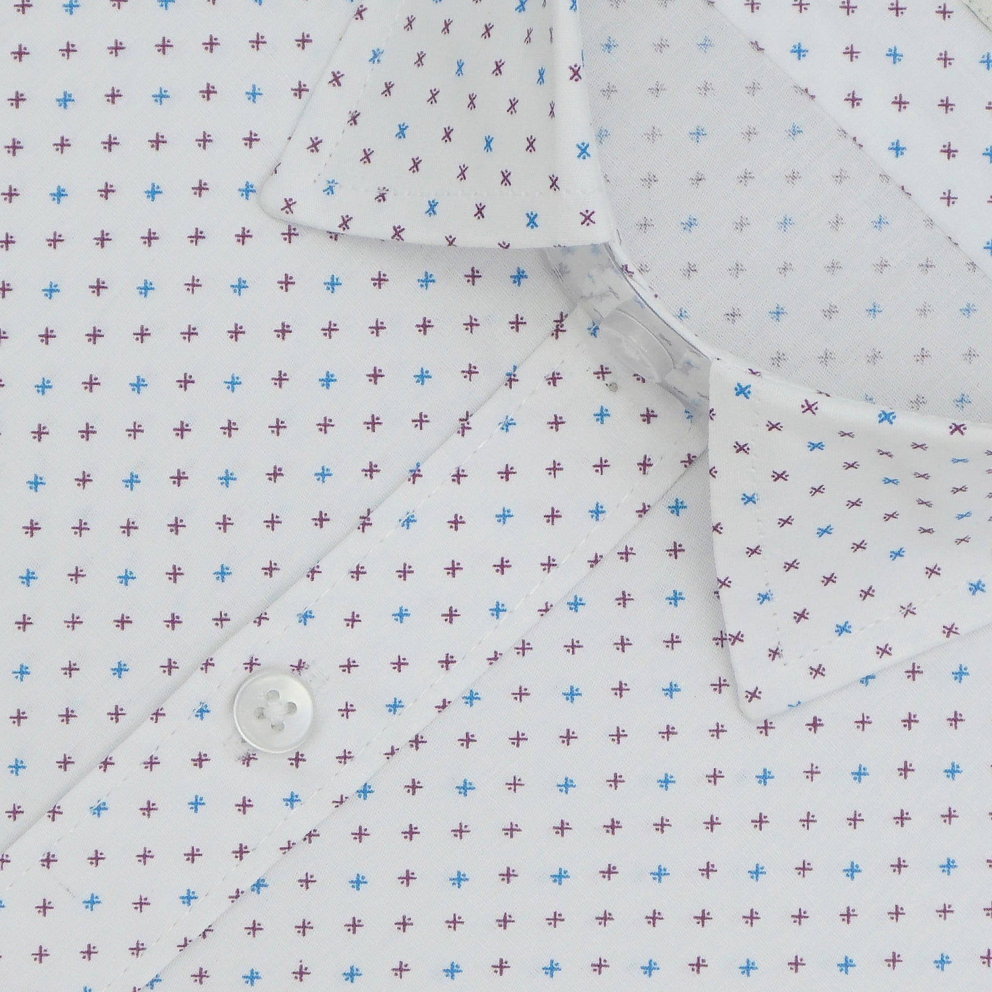 Men's 100% Cotton Printed Half Sleeves Shirts (Blue)
