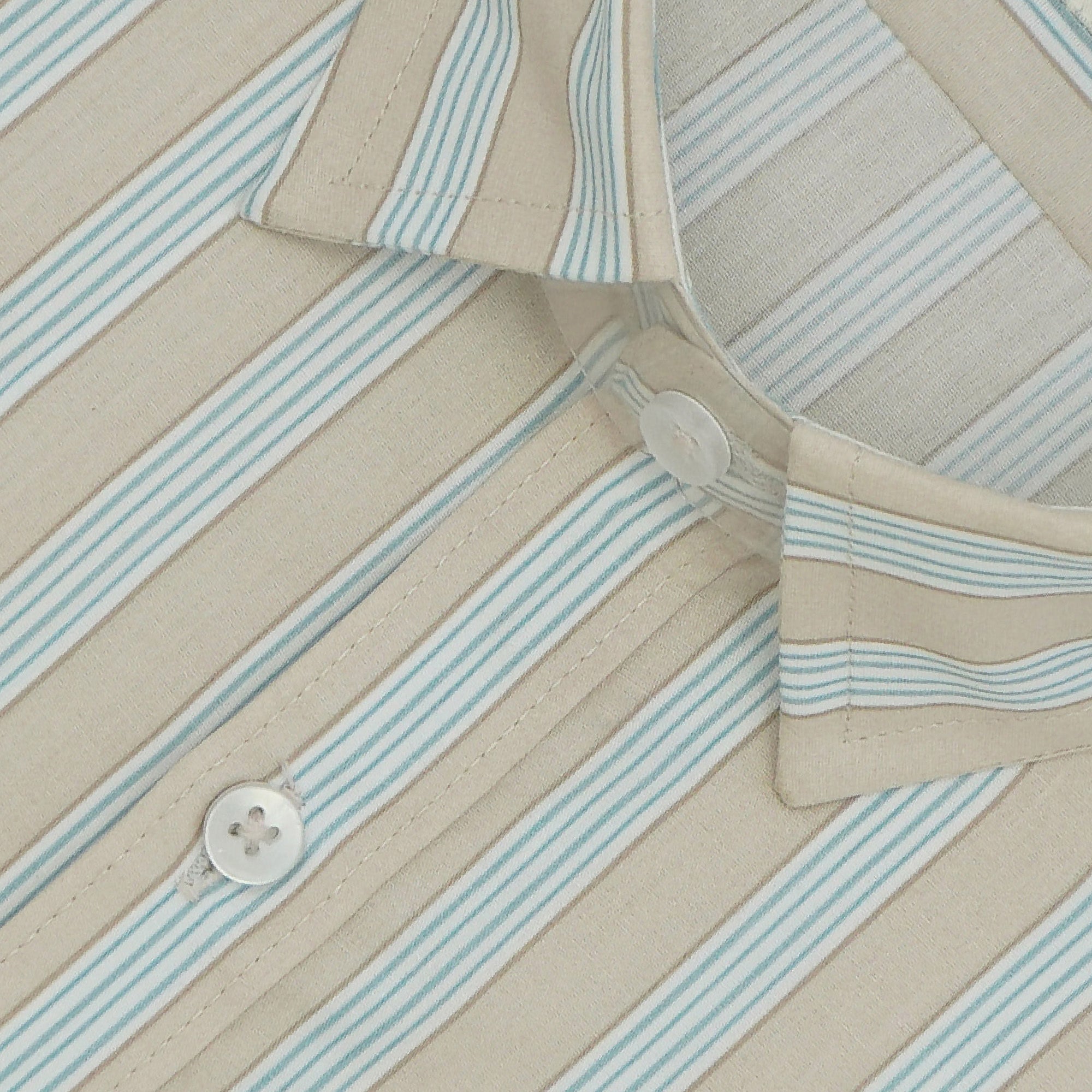 Men's 100% Cotton Striped Half Sleeves Shirts (Brown)