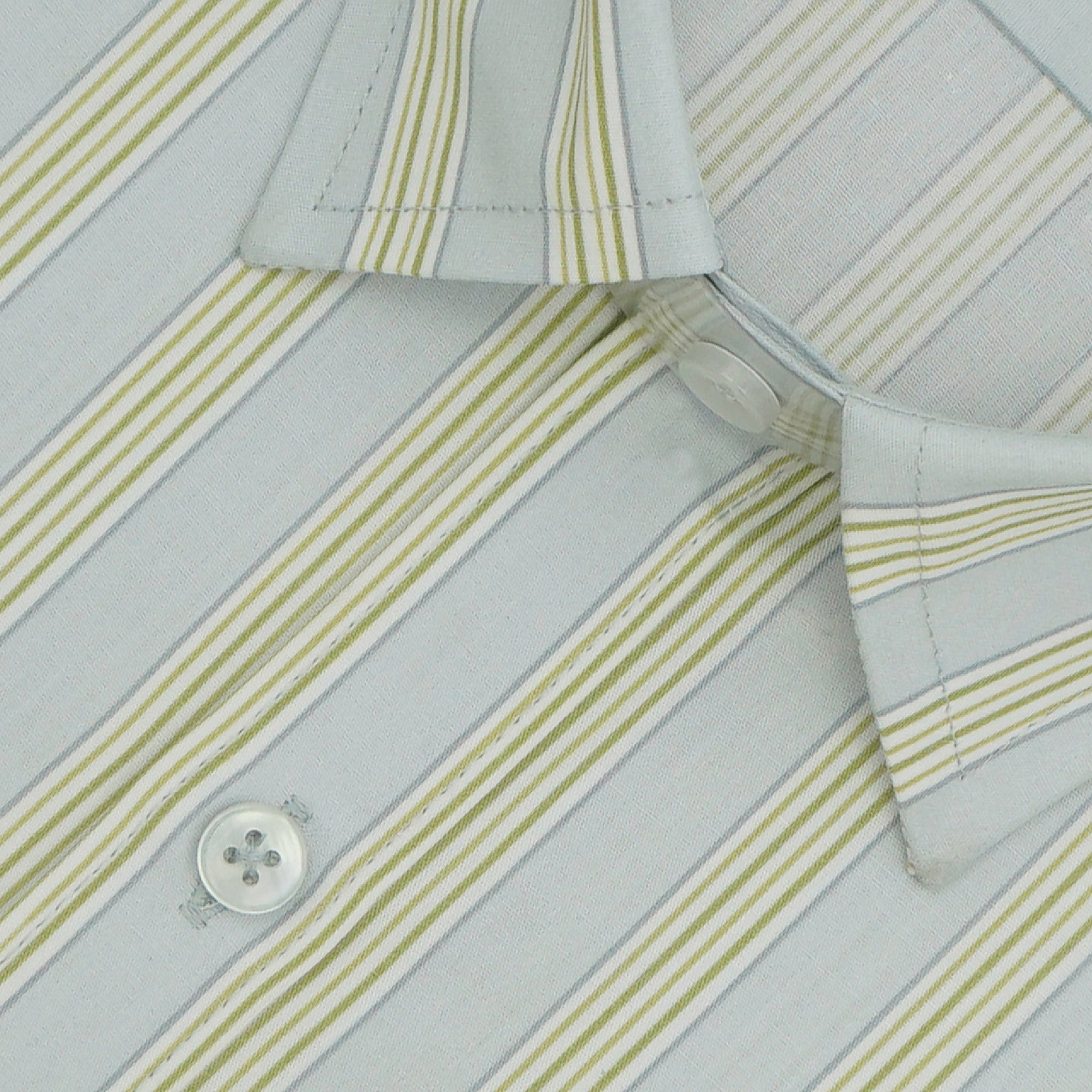 Men's 100% Cotton Striped Half Sleeves Shirts (Grey)