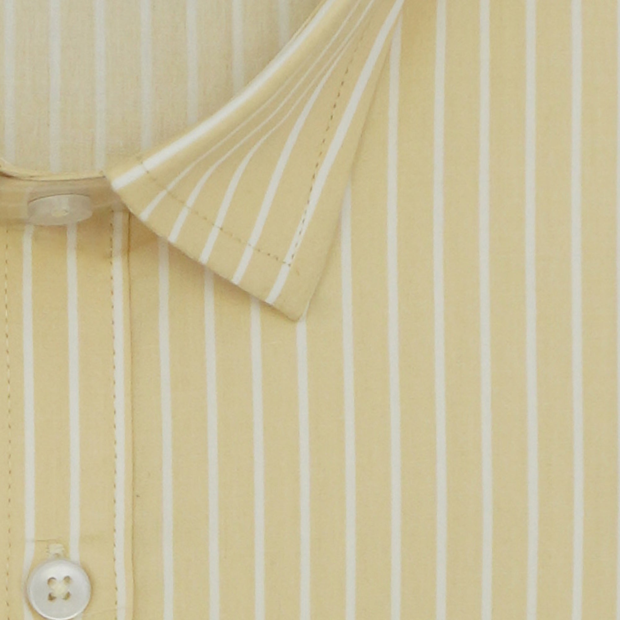 Men's 100% Cotton Striped Half Sleeves Shirts (Yellow)