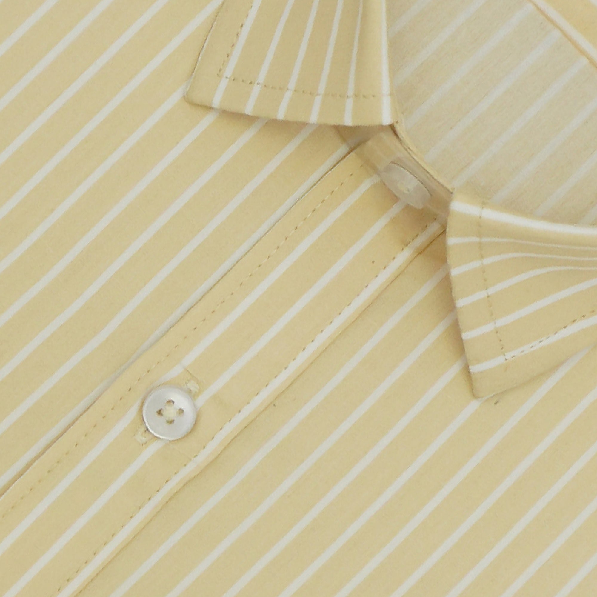 Men's 100% Cotton Striped Half Sleeves Shirts (Yellow)