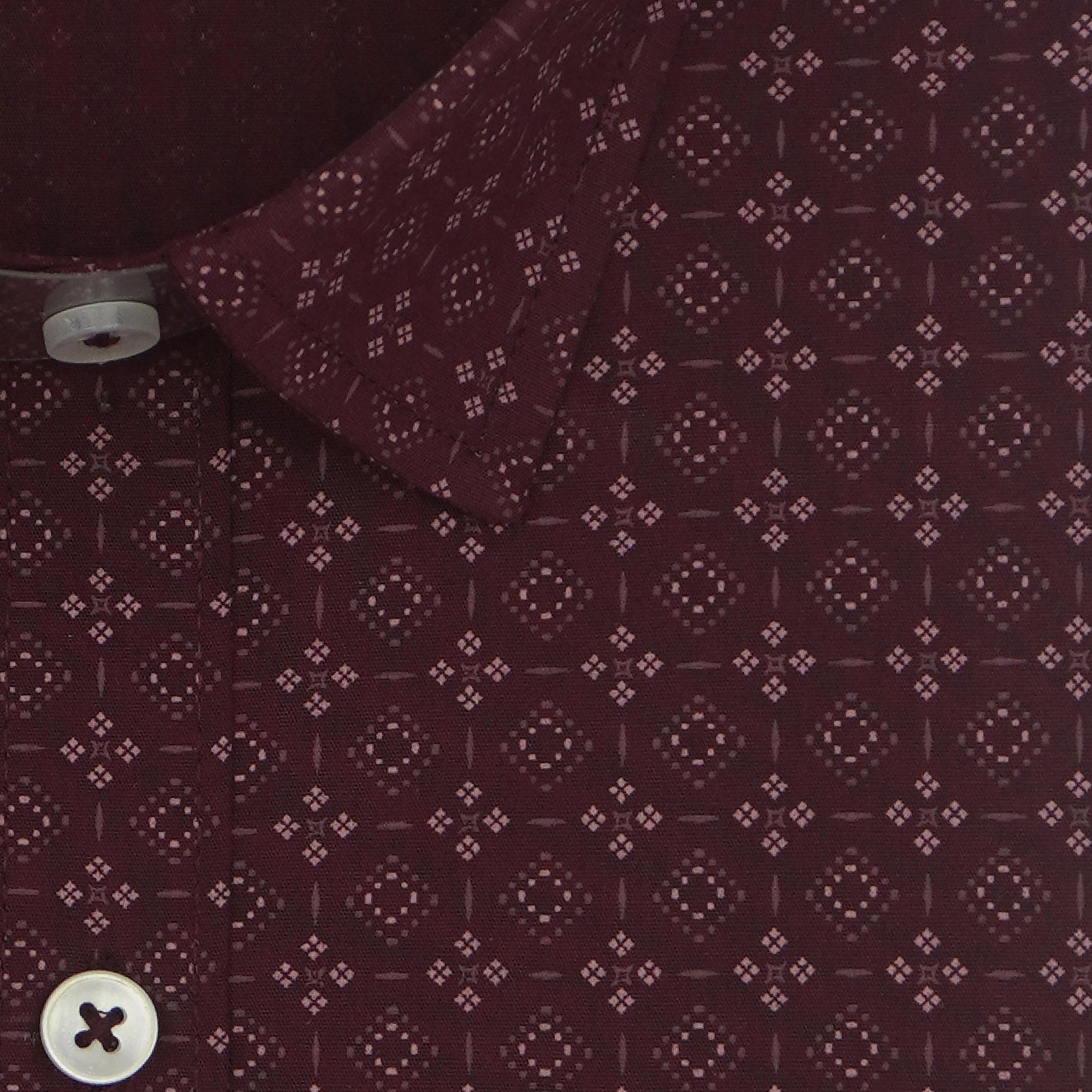 Men's 100% Cotton Printed Half Sleeves Shirts (Maroon)