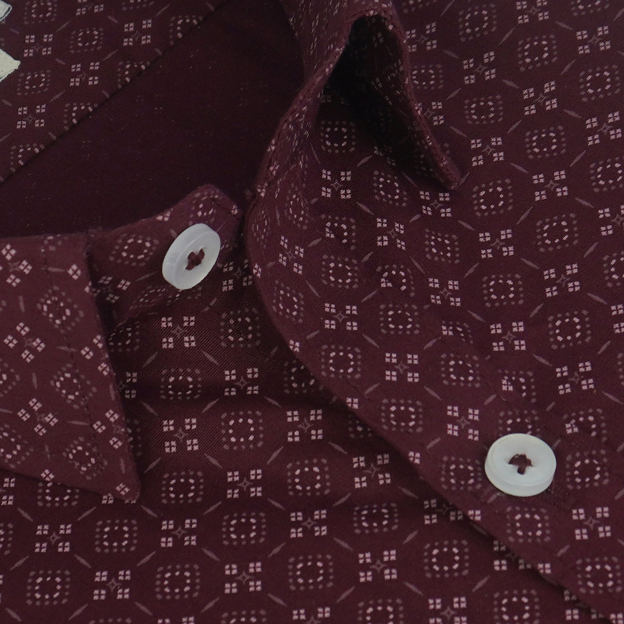 Men's 100% Cotton Printed Half Sleeves Shirts (Maroon)