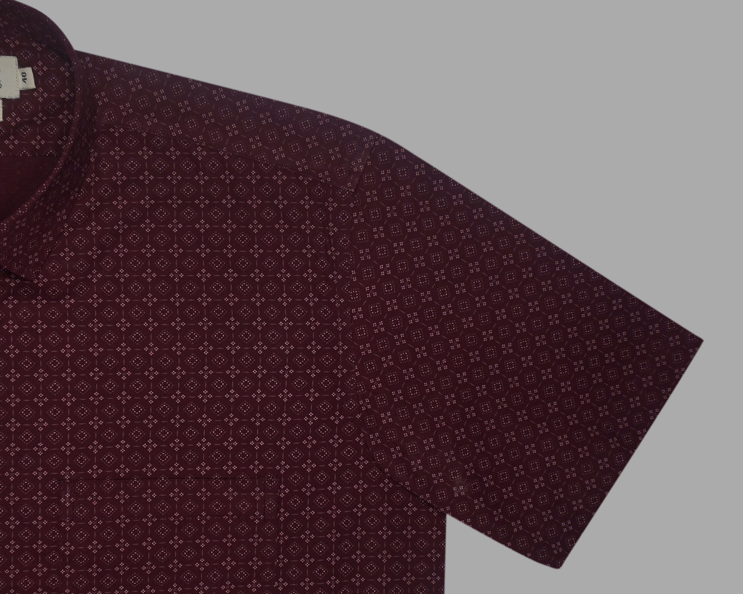 Men's 100% Cotton Printed Half Sleeves Shirts (Maroon)