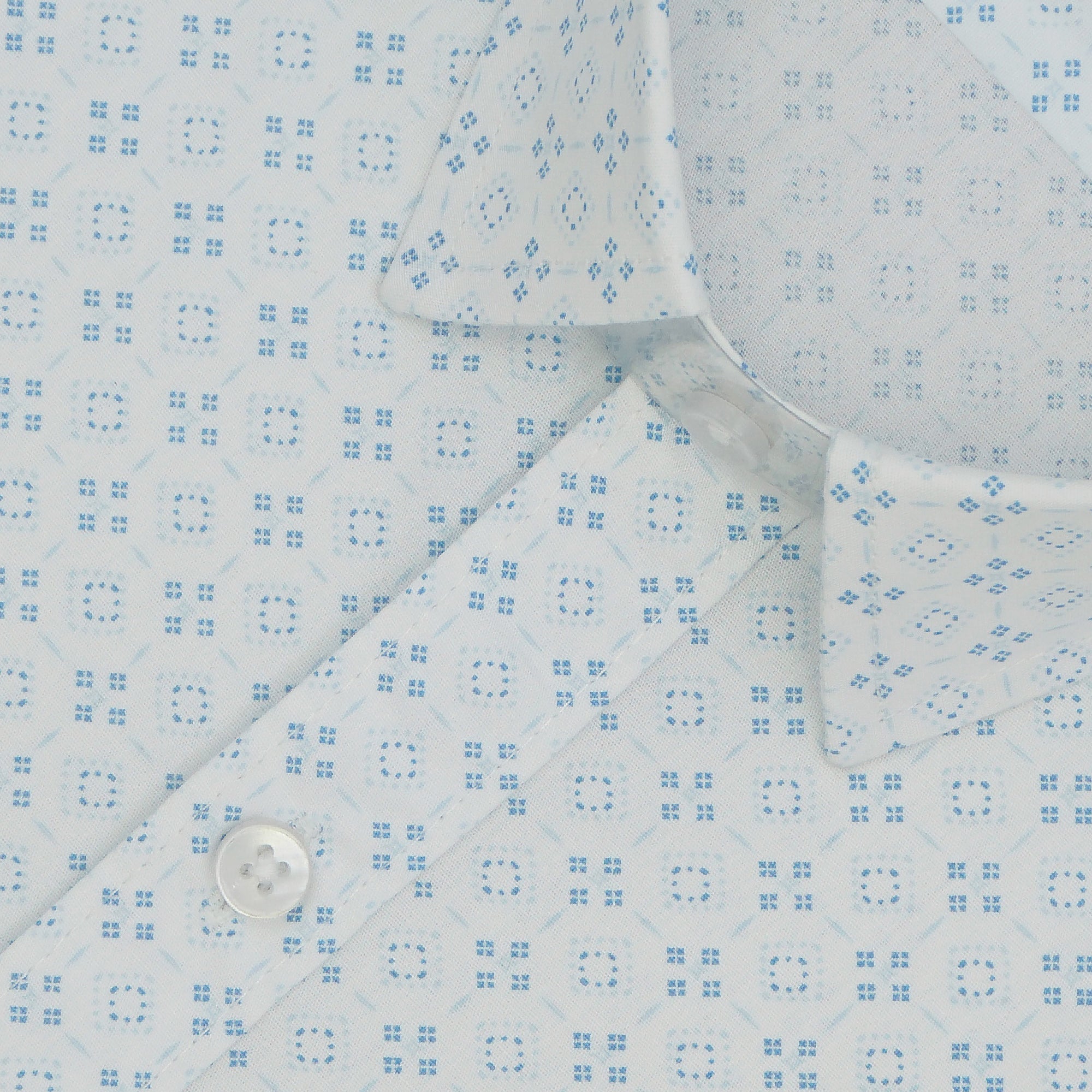 Men's 100% Cotton Printed Half Sleeves Shirts (Blue)