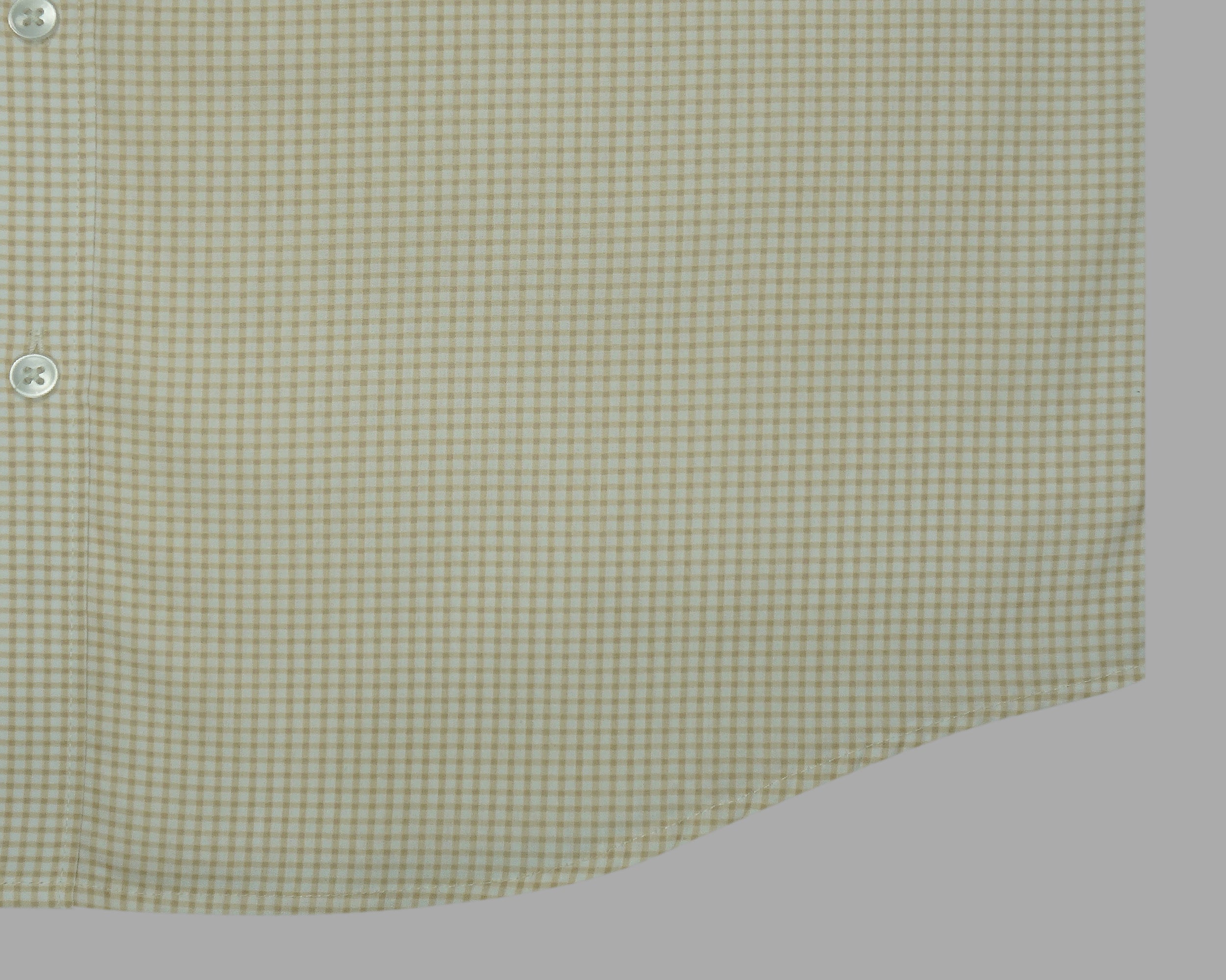 Men's 100% Cotton Checkered Half Sleeves Shirts (Khaki)