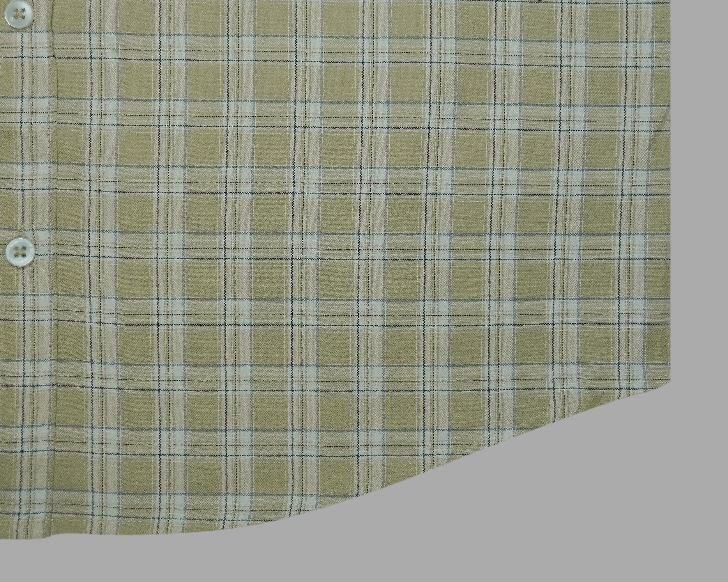 Men's 100% Cotton Checkered Half Sleeves Shirts (Khaki)