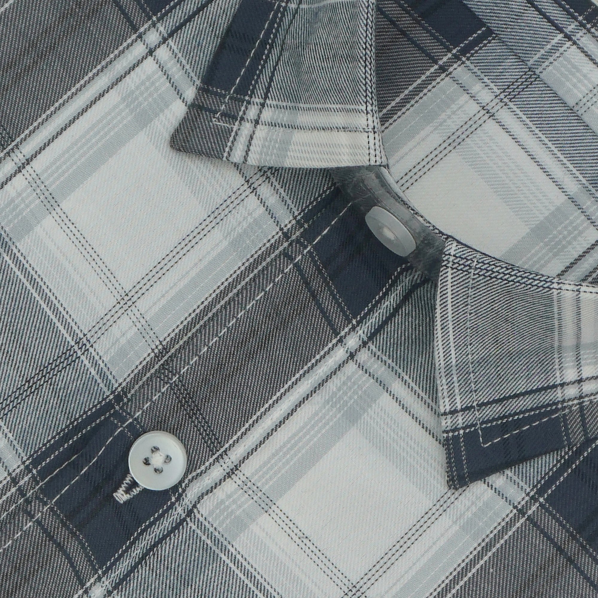 Men's 100% Cotton Checkered Half Sleeves Shirts (Black)