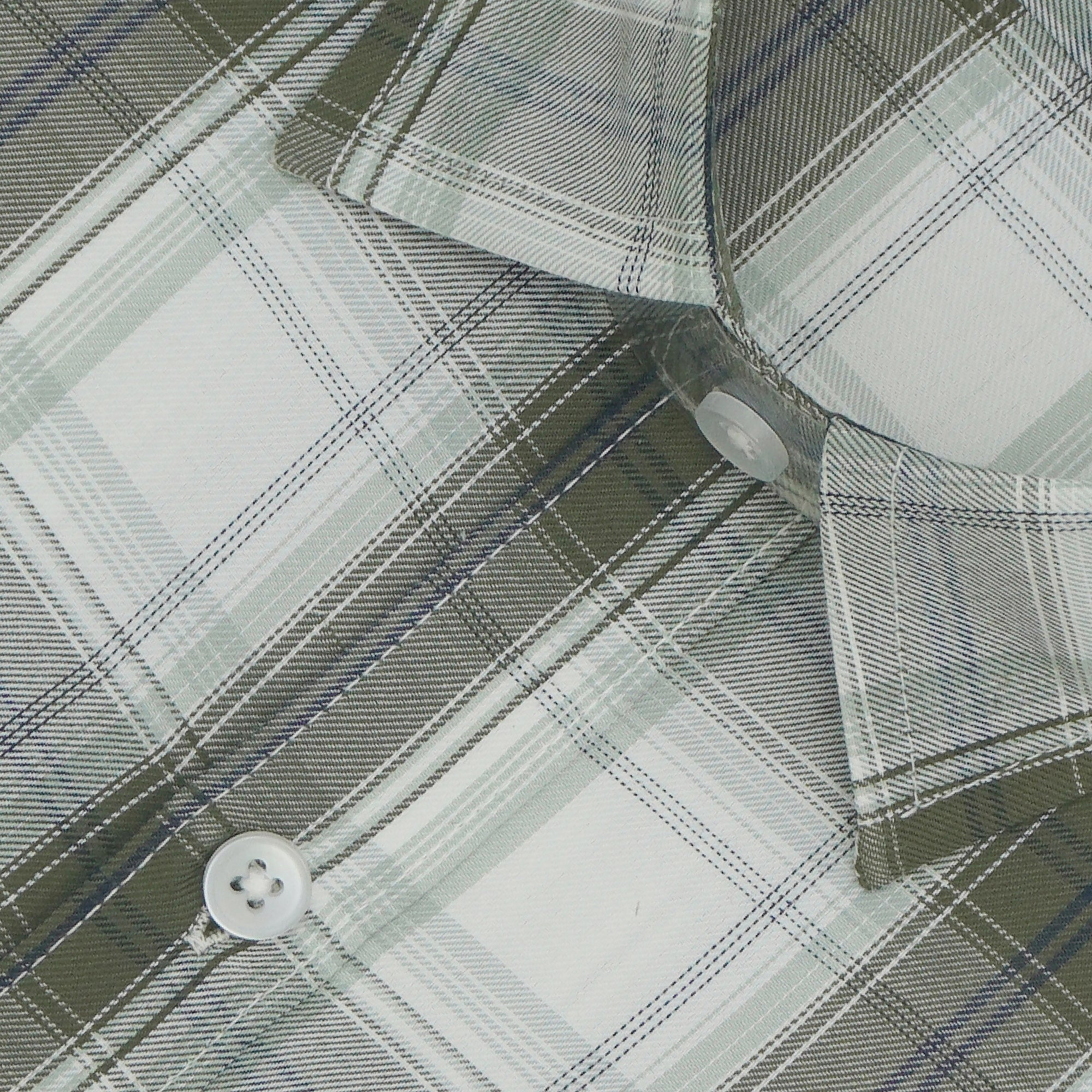 Men's 100% Cotton Checkered Half Sleeves Shirts (Green)