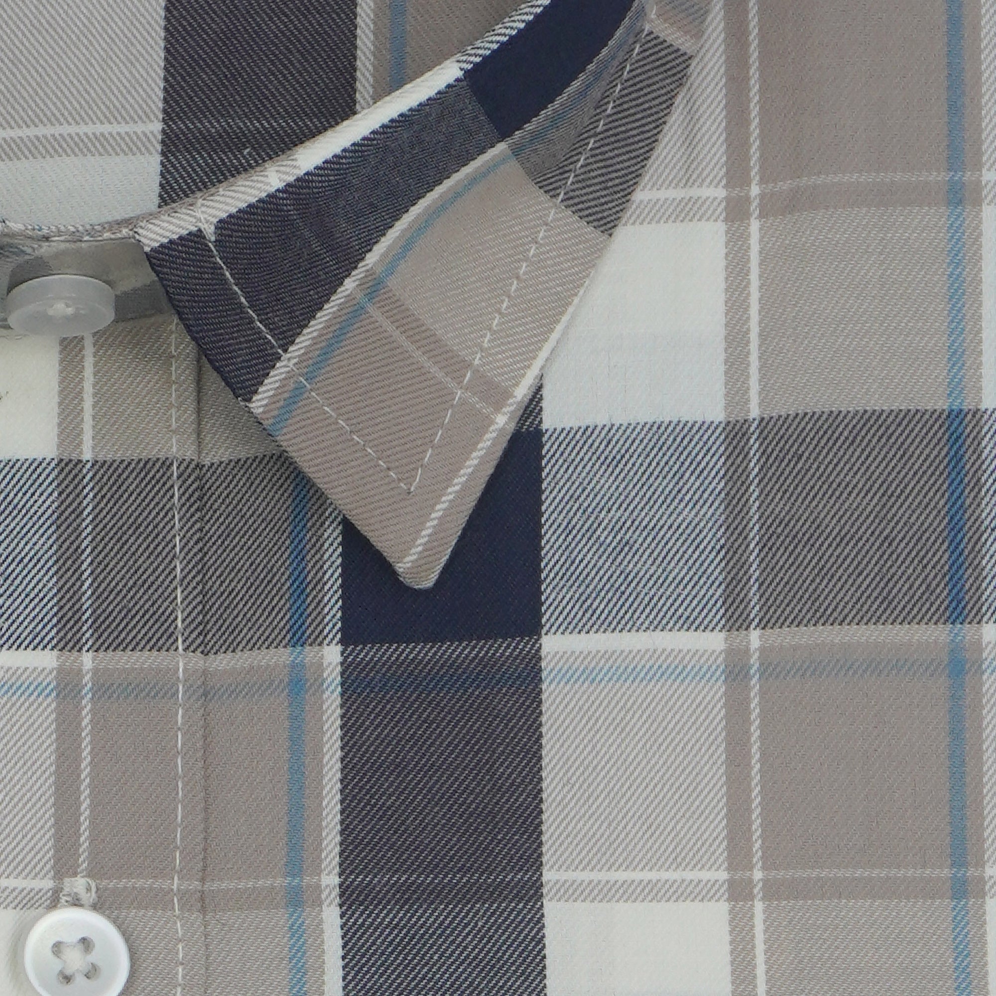 Men's 100% Cotton Checkered Half Sleeves Shirts (Brown)