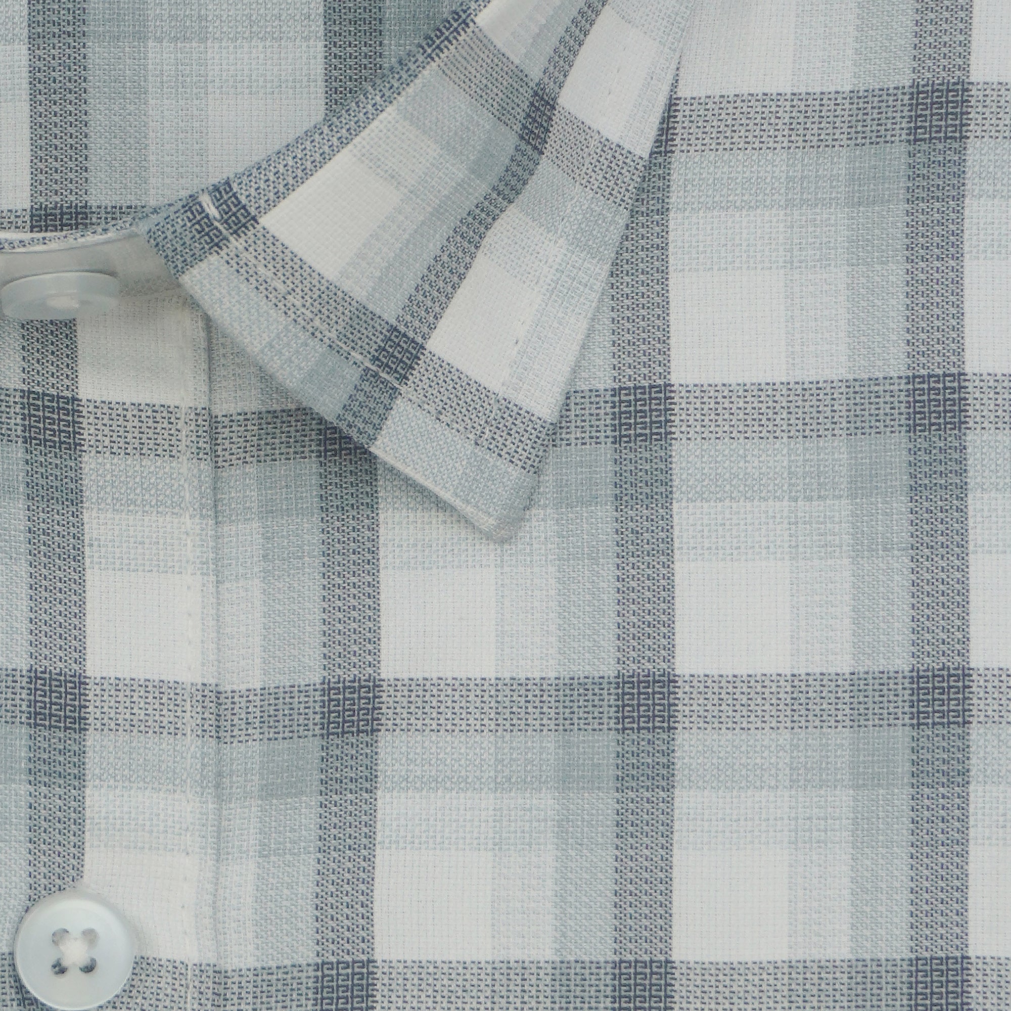 Men's 100% Cotton Checkered Half Sleeves Shirts (Grey)