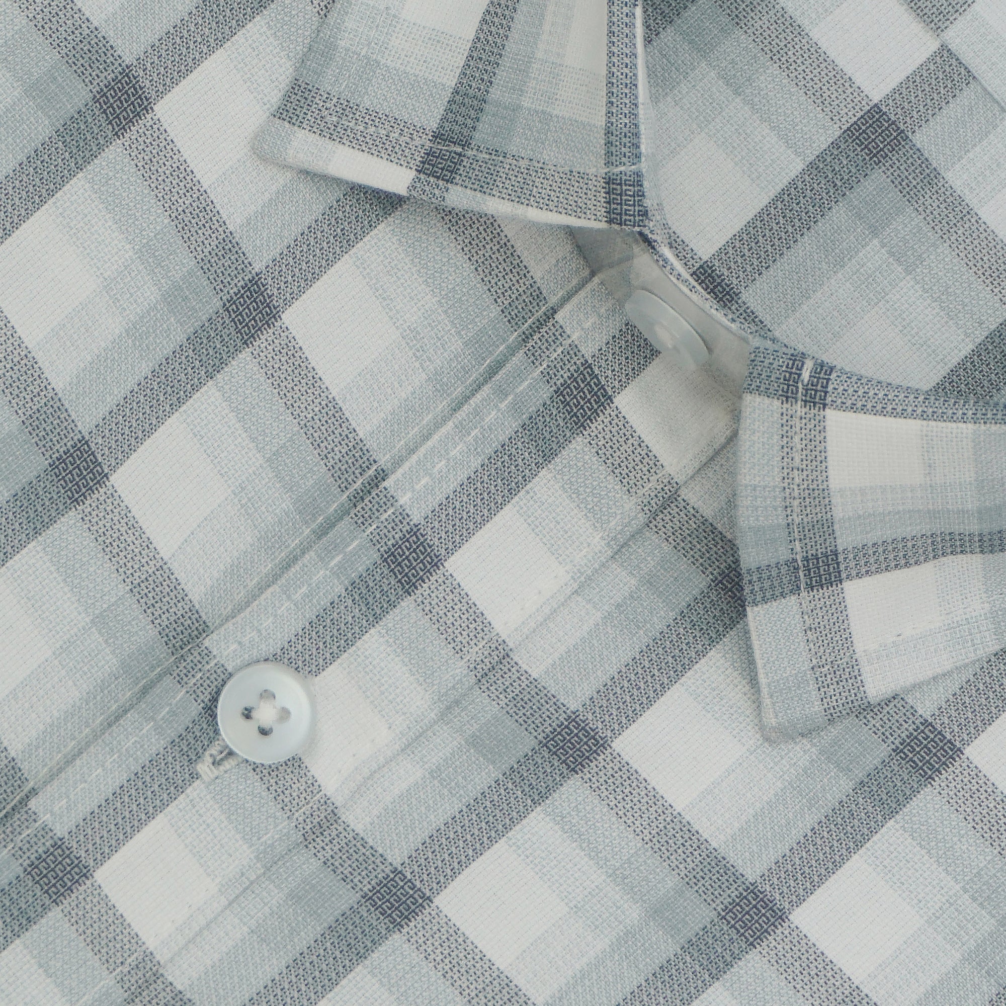 Men's 100% Cotton Checkered Half Sleeves Shirts (Grey)