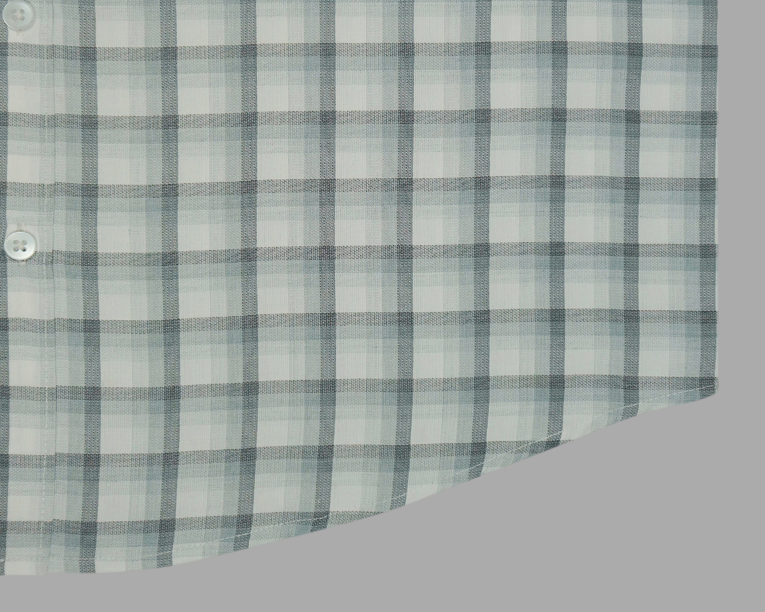 Men's 100% Cotton Checkered Half Sleeves Shirts (Grey)
