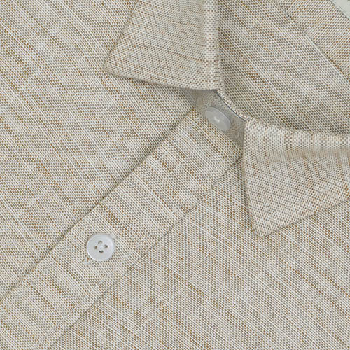 Men's 100% Cotton Self Design Half Sleeves Shirt (Brown) FSH511619_3