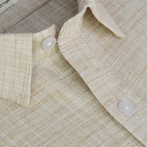 Men's 100% Cotton Self Design Half Sleeves Shirt (Brown) FSH511619_4