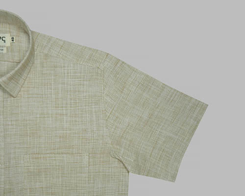 Men's 100% Cotton Self Design Half Sleeves Shirt (Brown) FSH511619_5