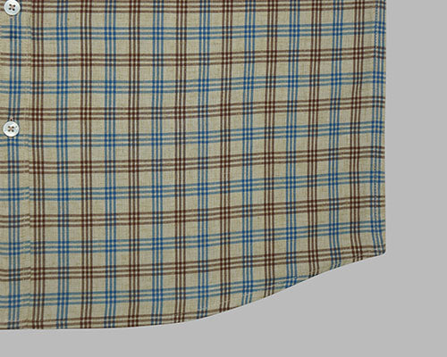 Men's 100% Cotton Windowpane Checkered Half Sleeves Shirt (Brown) FSH512519_6