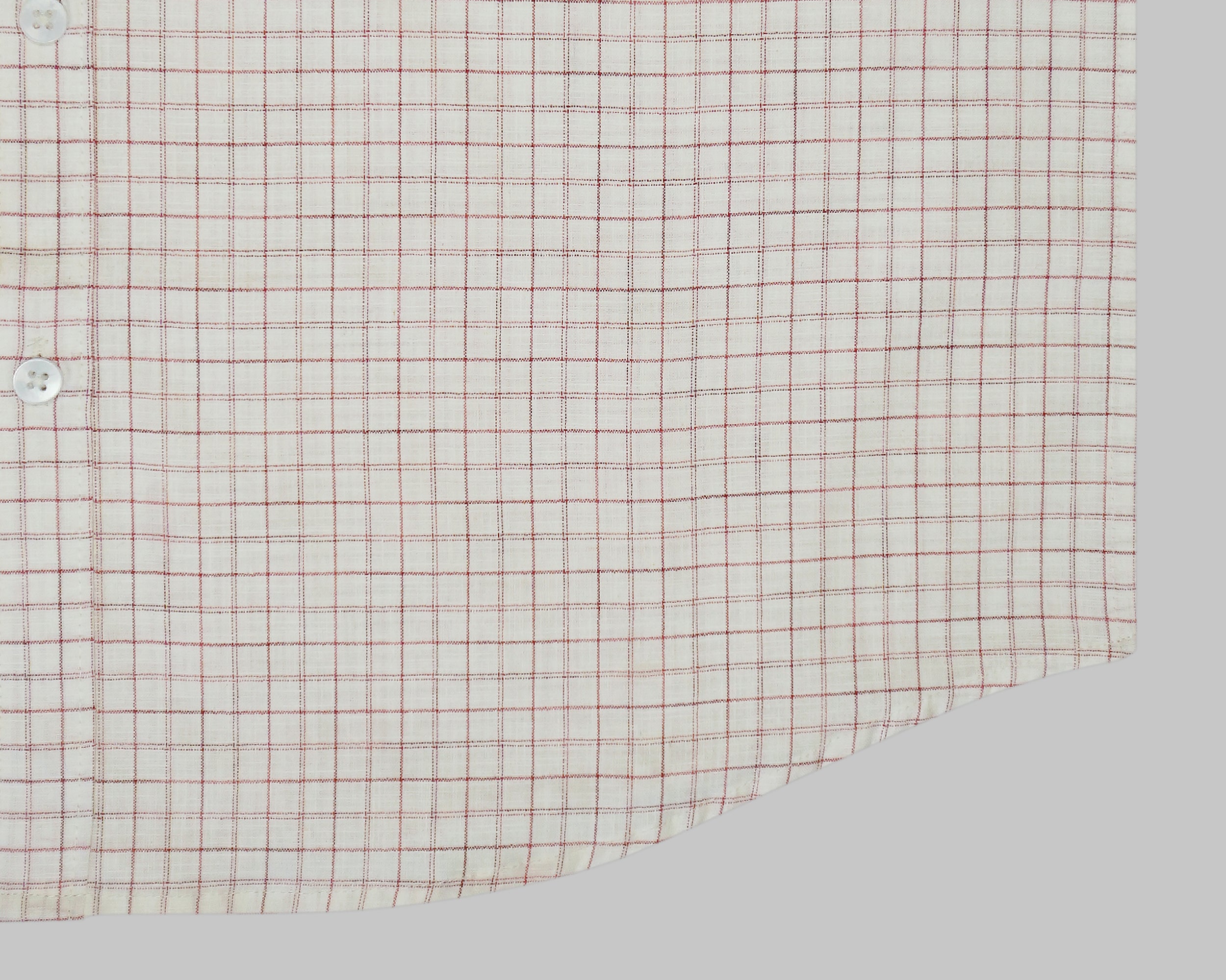 Men's Cotton Linen Checkered Half Sleeves Shirt (Red)