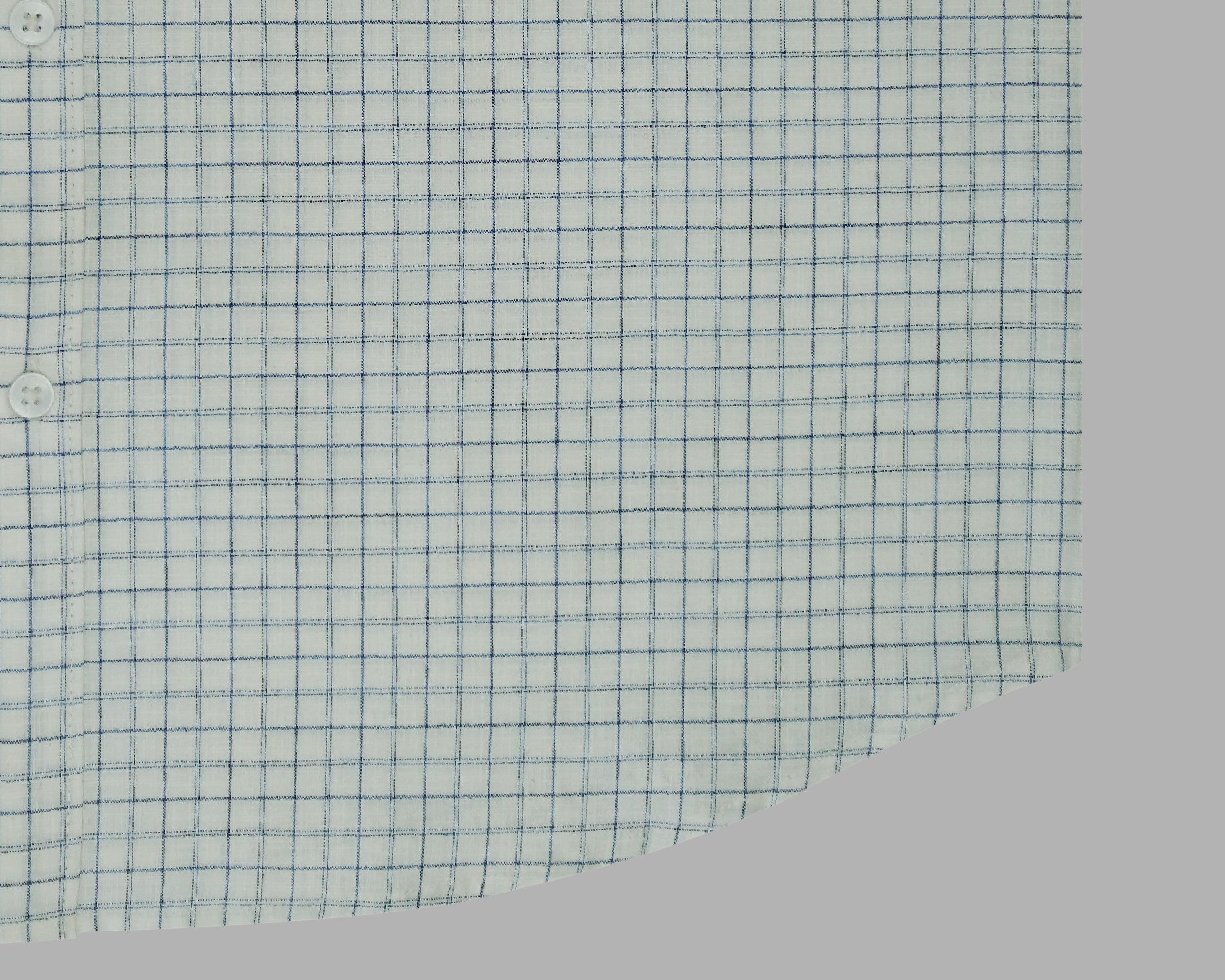Men's Cotton Linen Checkered Half Sleeves Shirt (Blue)
