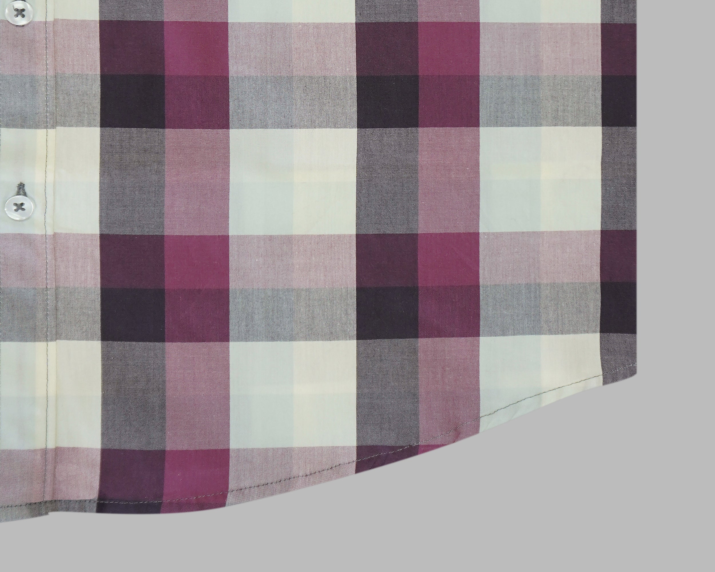 Men's 100% Cotton Checkered Half Sleeves Shirt (Wine)
